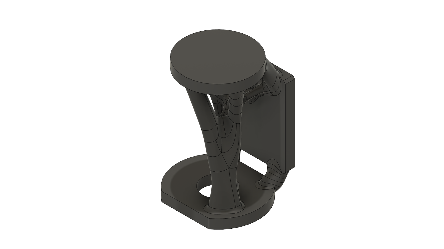 Transparent CAD view of the final generative design bracket