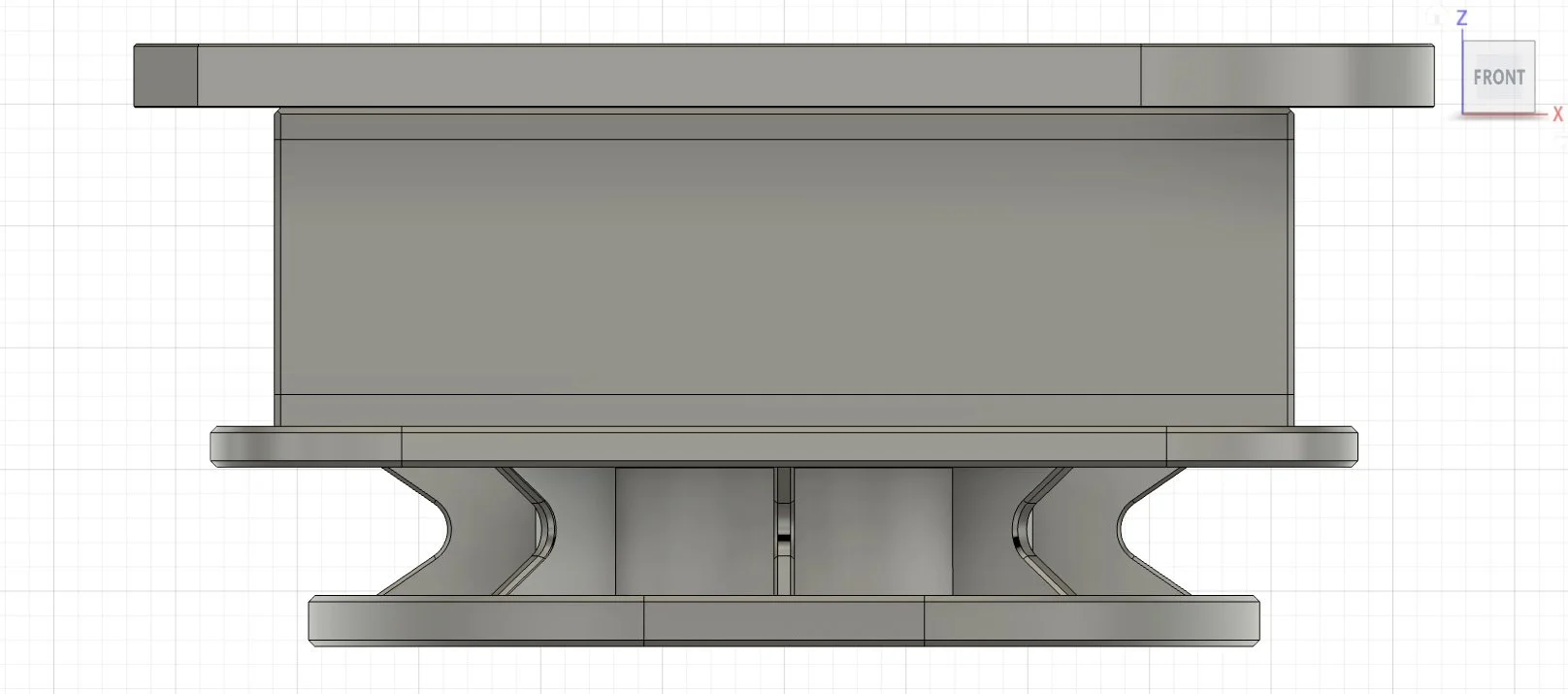 Robot base, torque box, and interface adapter side profile, enlarged