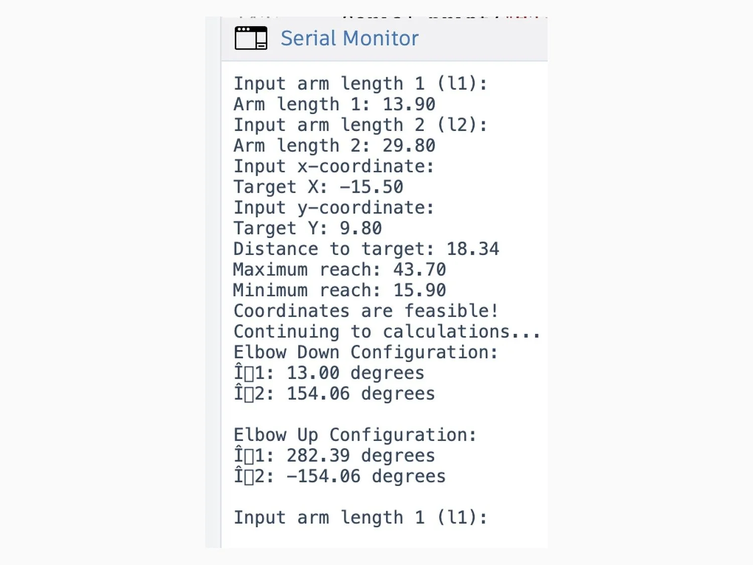 Two-Link Inverse Kinematics Solver