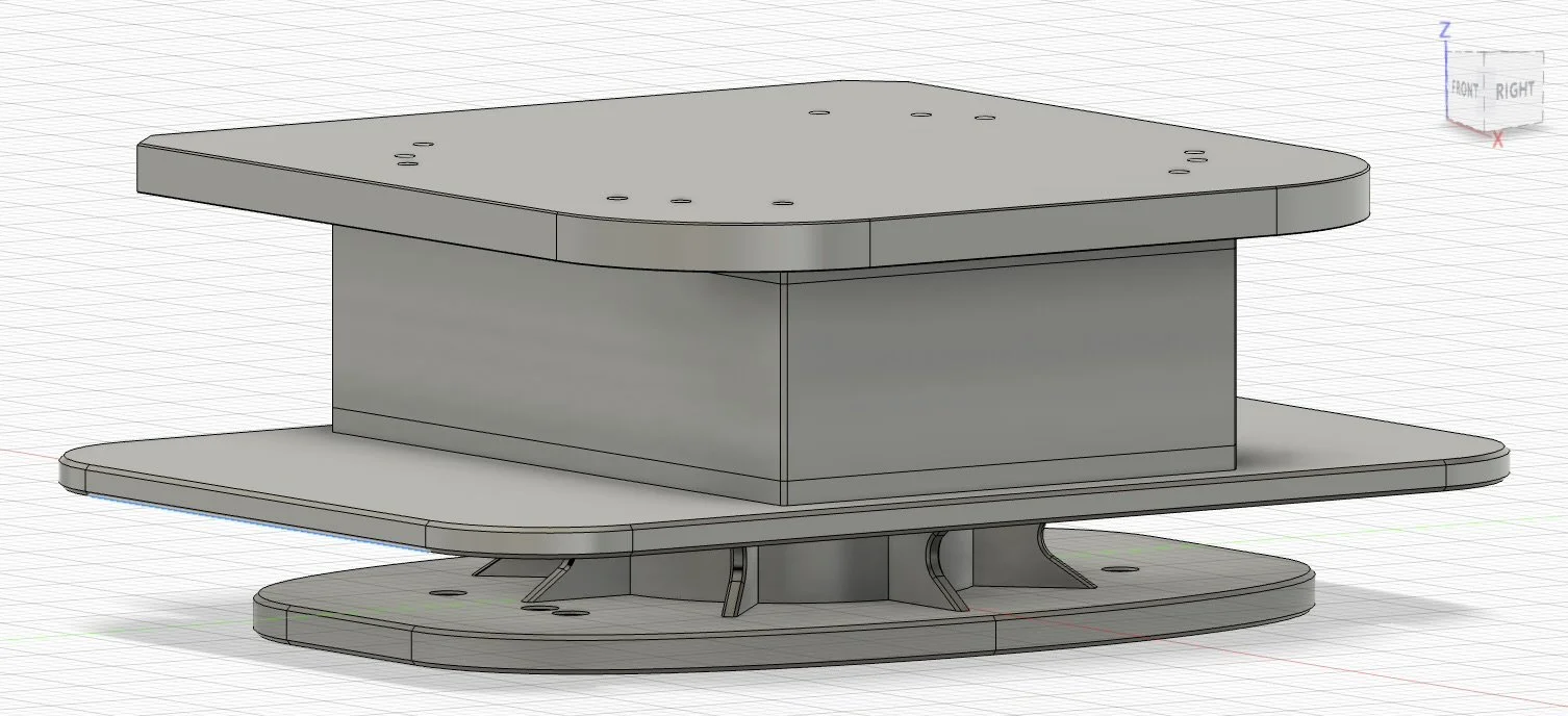 Robot base assembly isometric view, enlarged