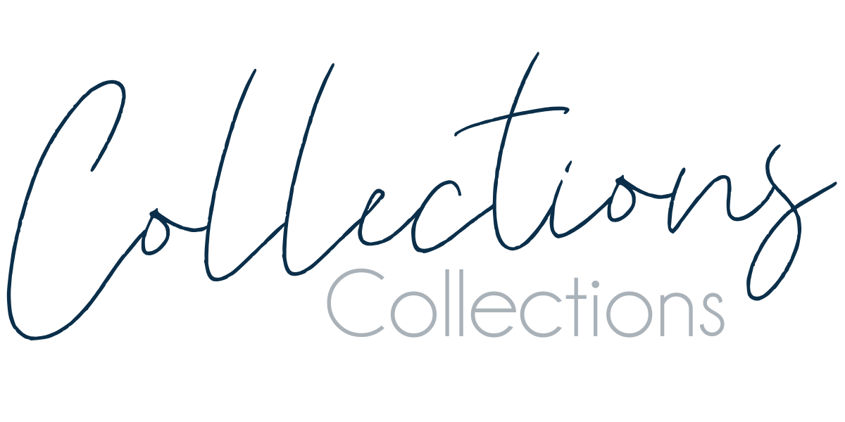 Logo with the text 'Collections' in a handwritten script font and 'Collections' in a modern sans-serif font below.