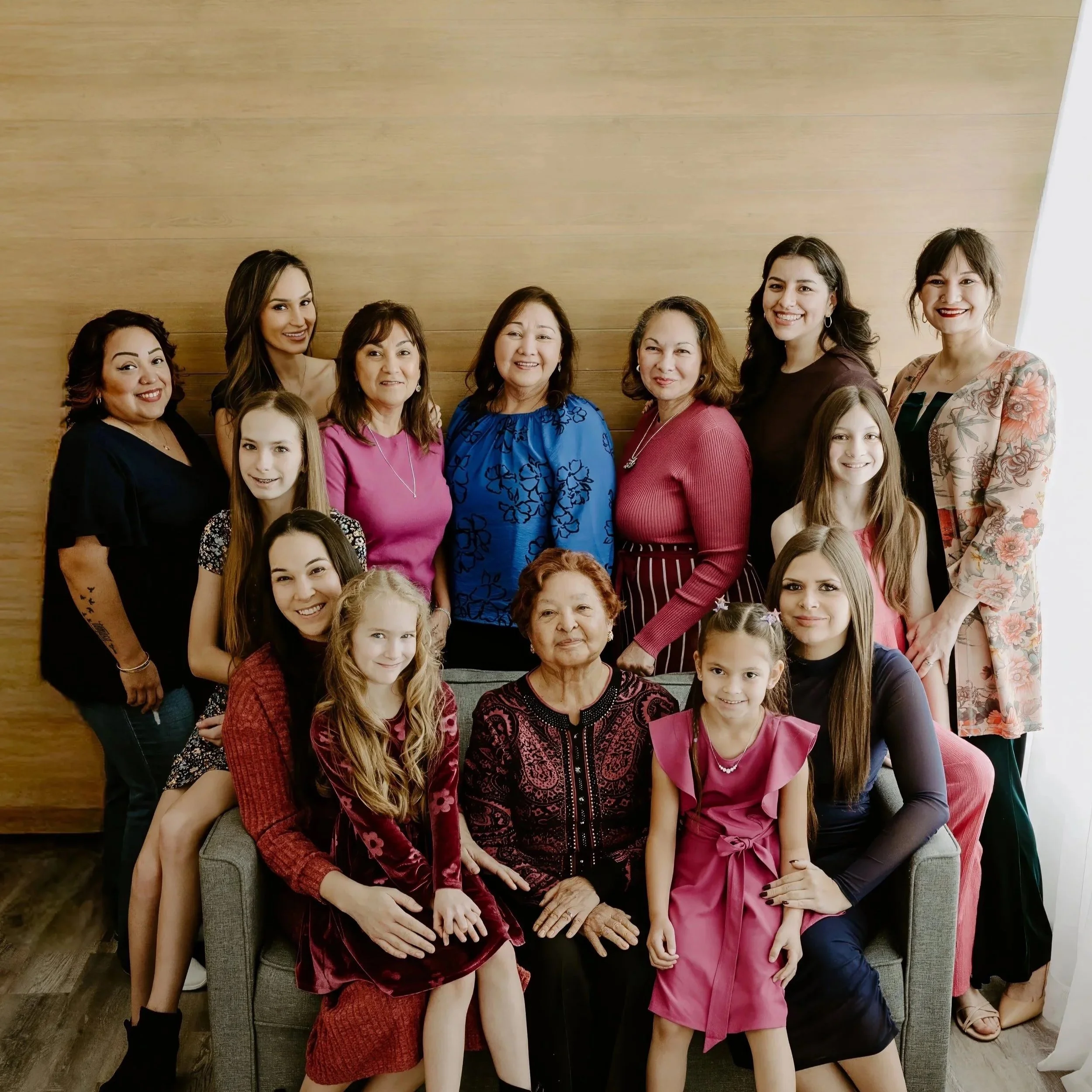 Four generations of women gathered together