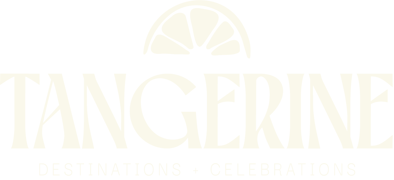 Logo for Tangerine Destinations & Celebrations with an orange slice above the text.