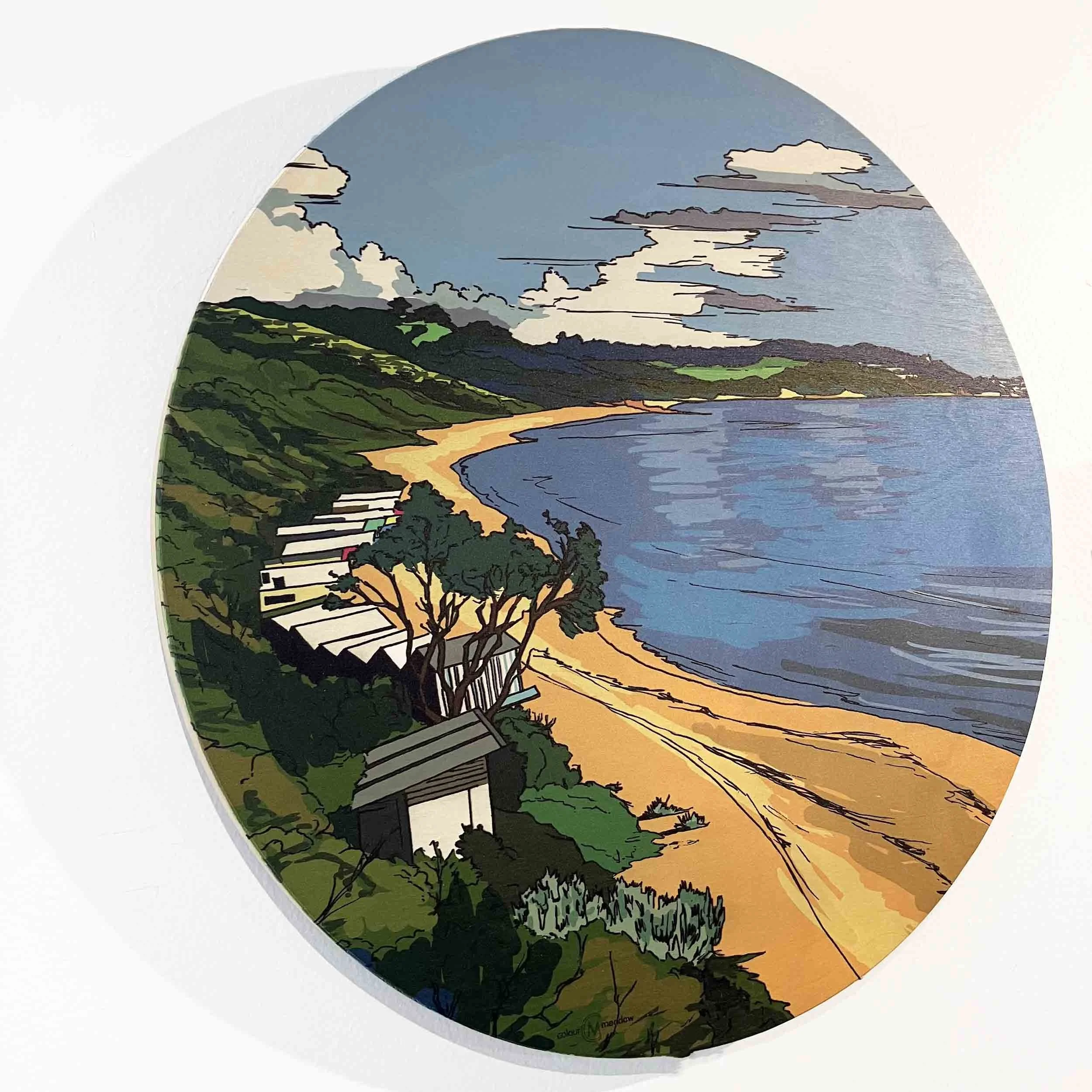 colourmeadow Moondah Beach circle wood print side.jpg