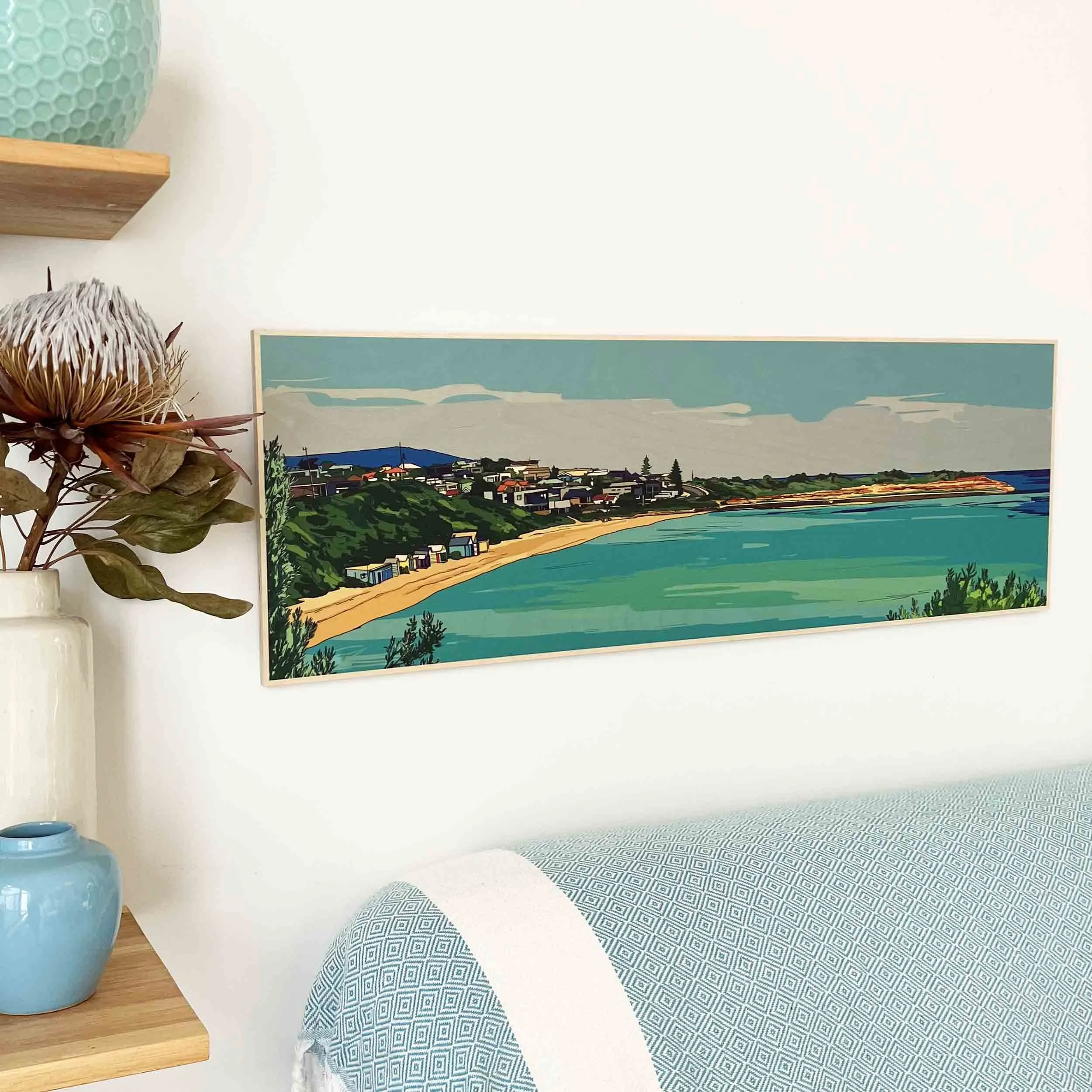Colourmeadow Fishermans Beach Mornington pano wood print side.jpg