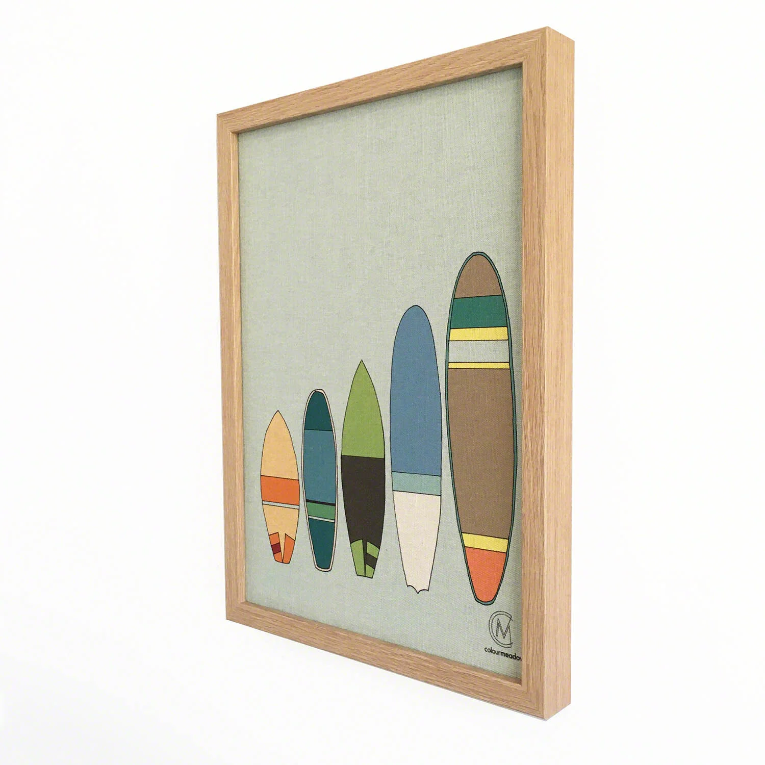 colourmeadow Blue Surfboard Linen Print side.jpg