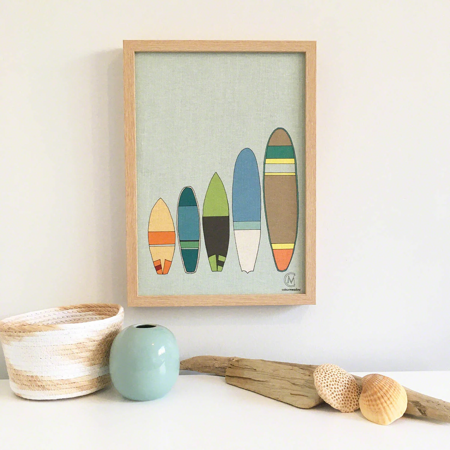 colourmeadow Blue surfboard linen print styled.jpg