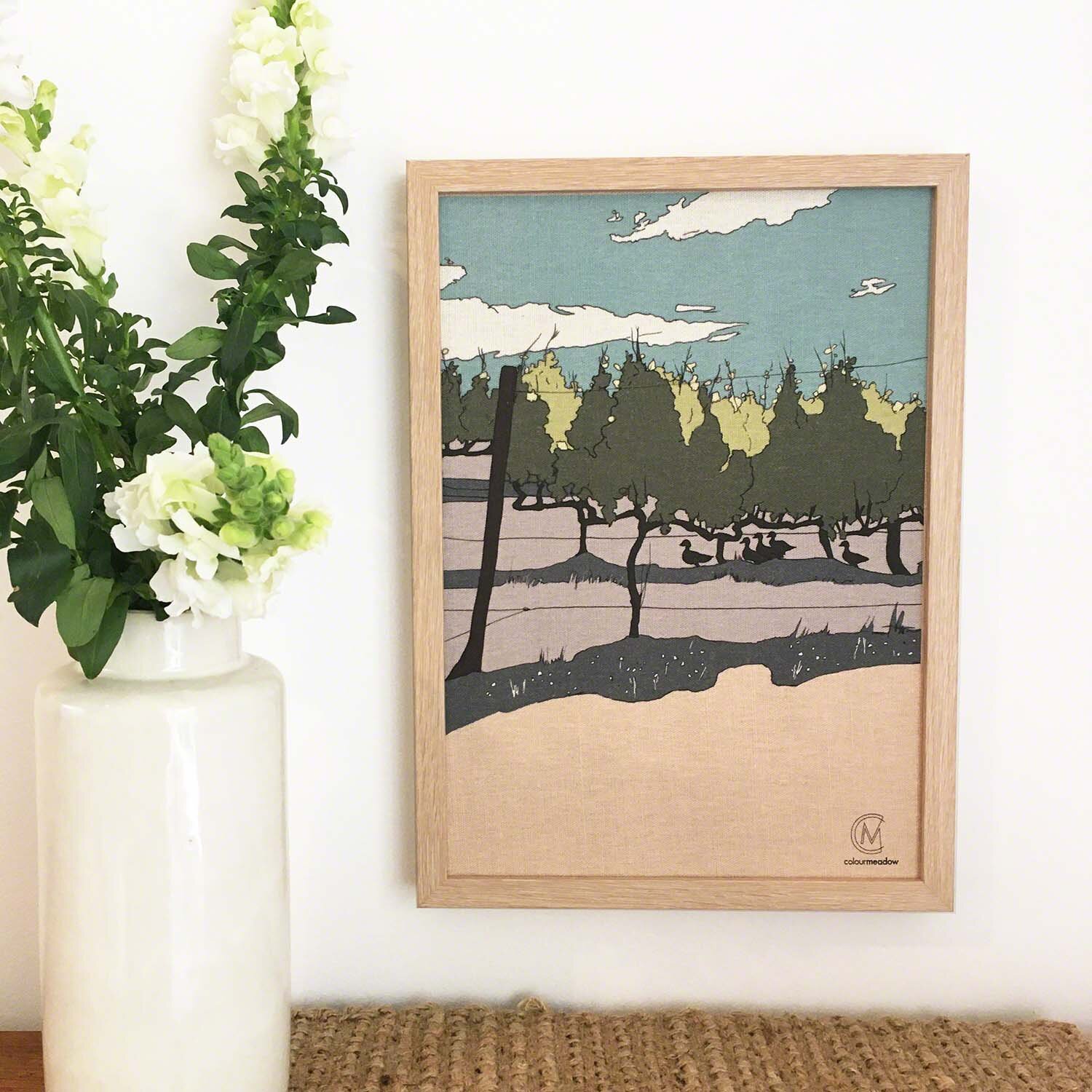 colourmeadow Red Hill vineyard ducks pastel linen print styled.jpg