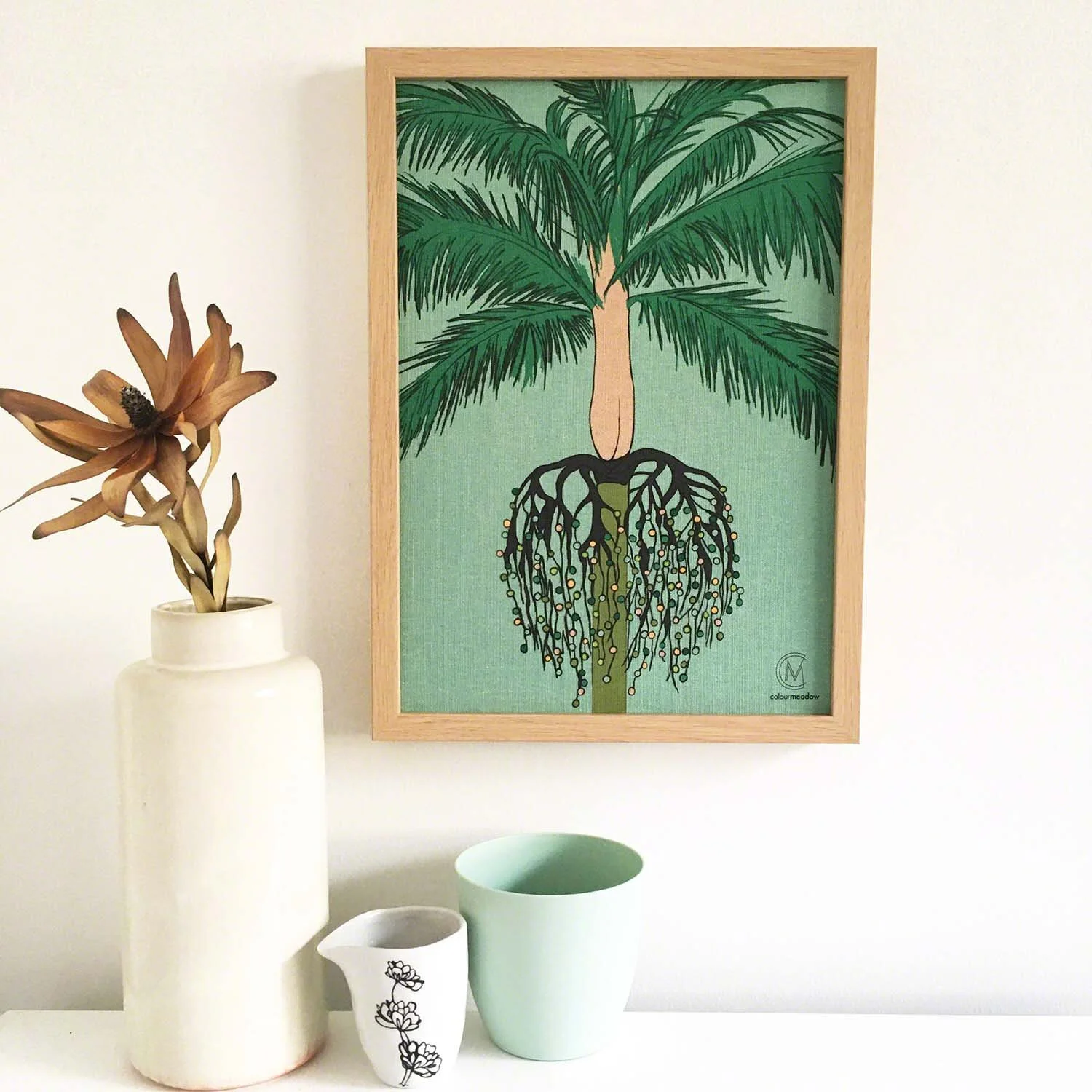 colourmeadow Palmtree Green Linen Print styled.jpg