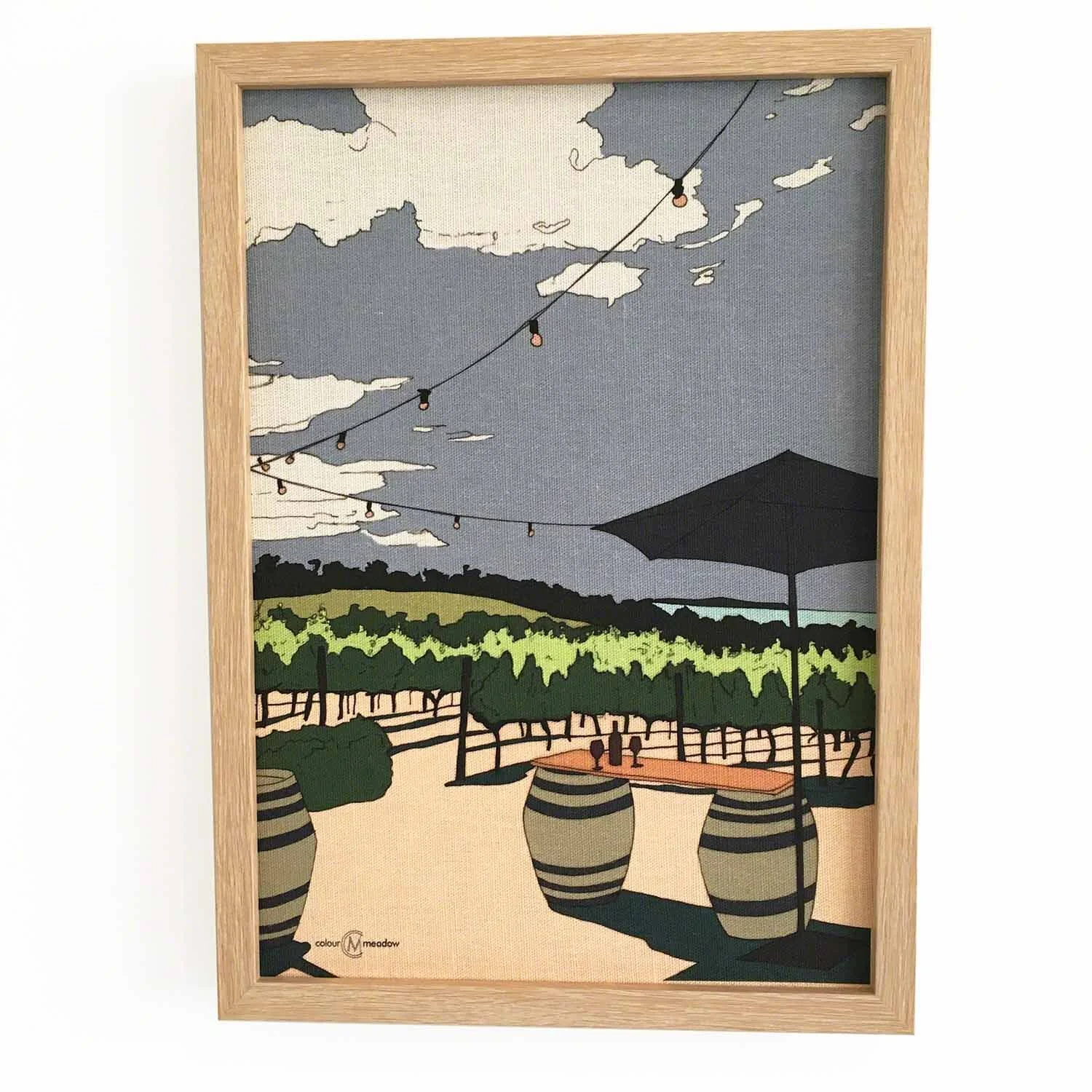 colourmeadow Red Hill Vineyard peach Linen Print.jpg