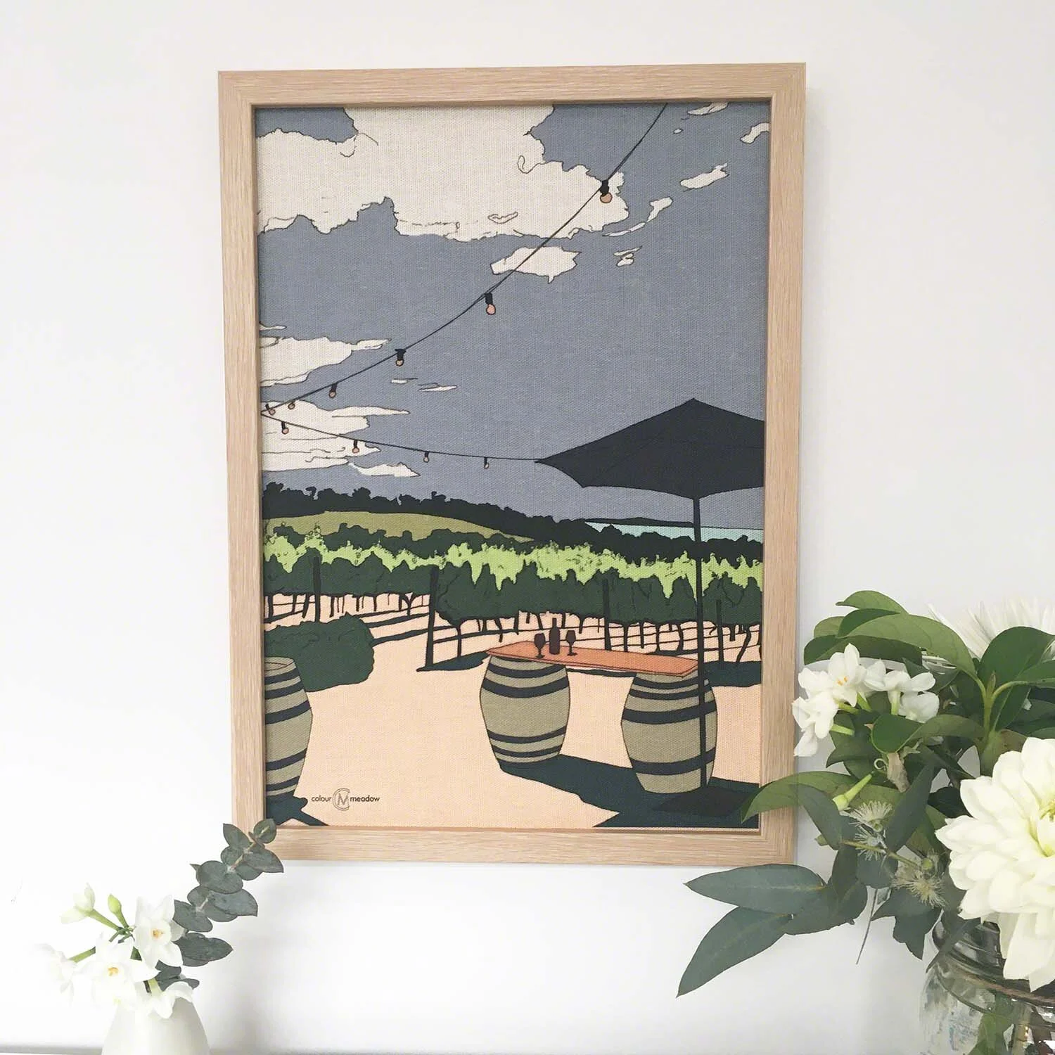 colourmeadow Red Hill Vineyard peach Linen Print styled.jpg