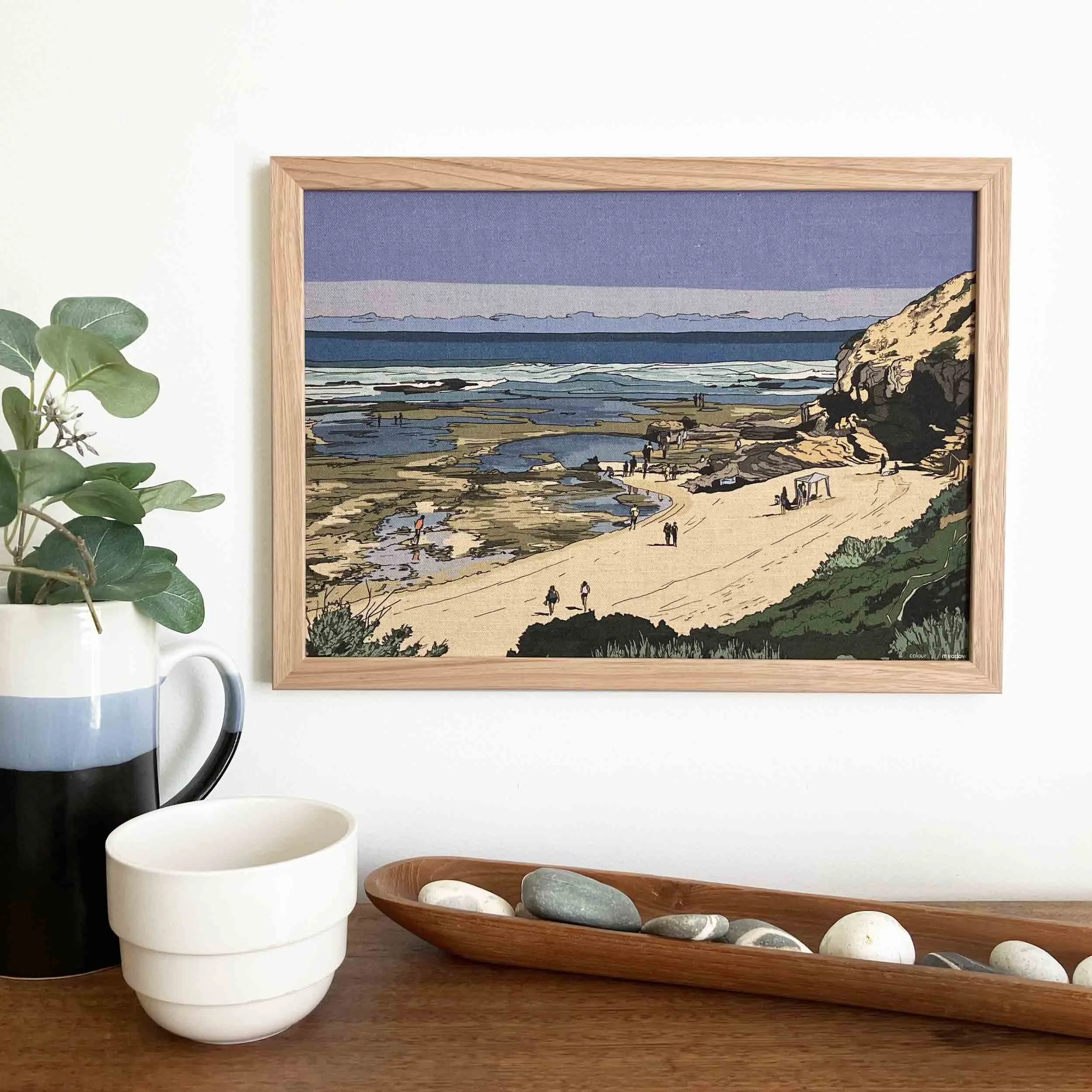 colourmeadow sorrento rock pools linen print front.jpg