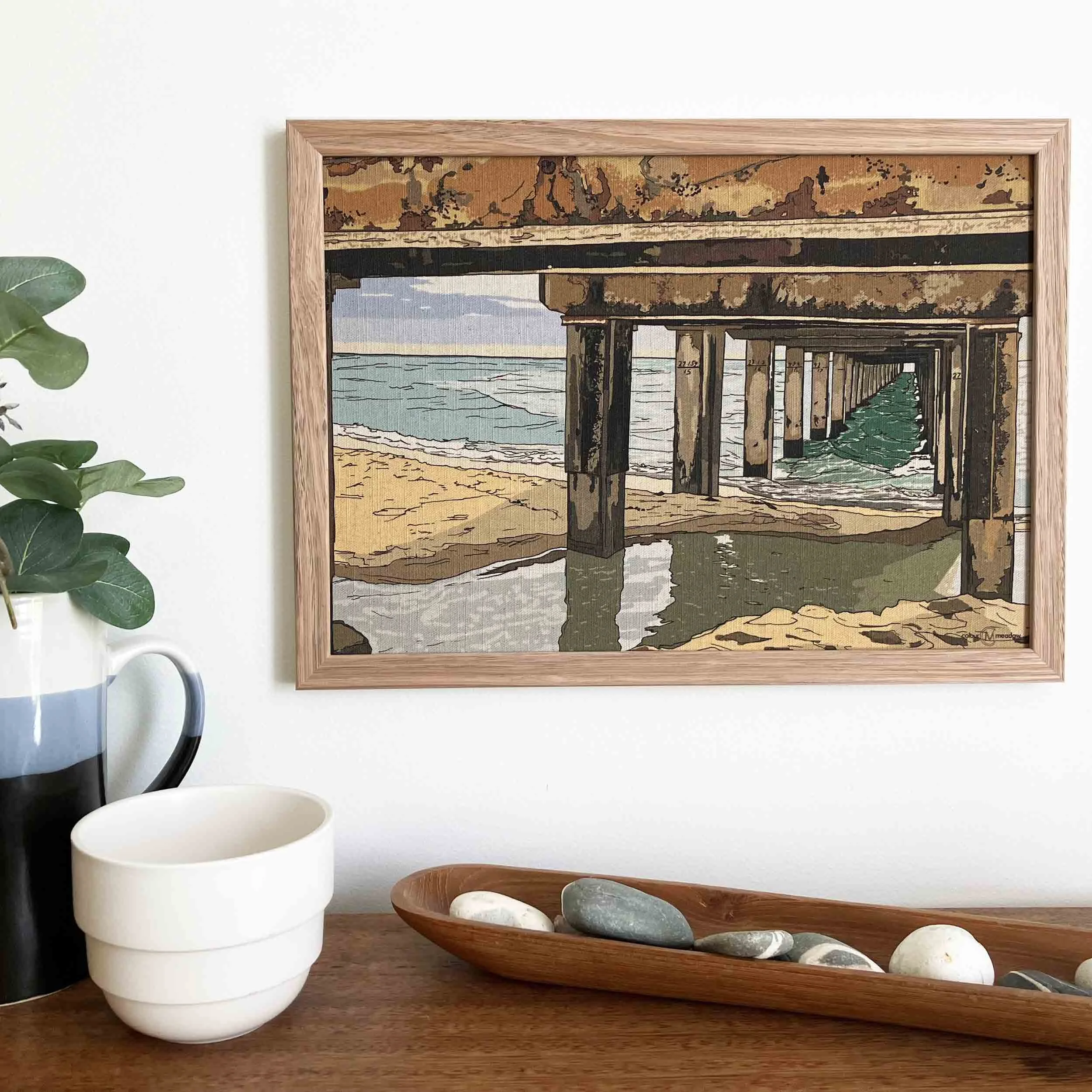 colourmeadow dromana pier linen print front.jpg