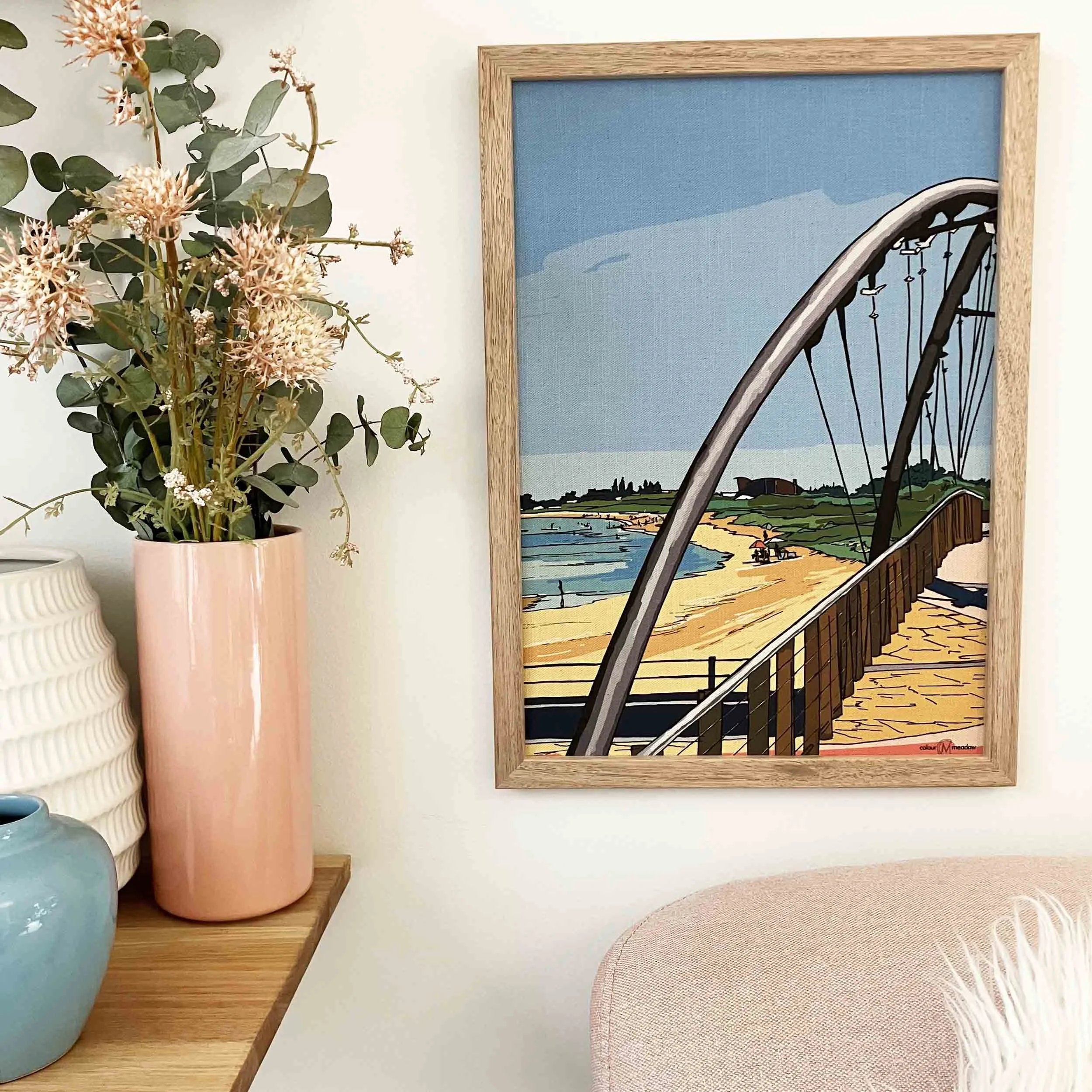 colourmeadow A3 Frankston Beach Linen Print front.jpg
