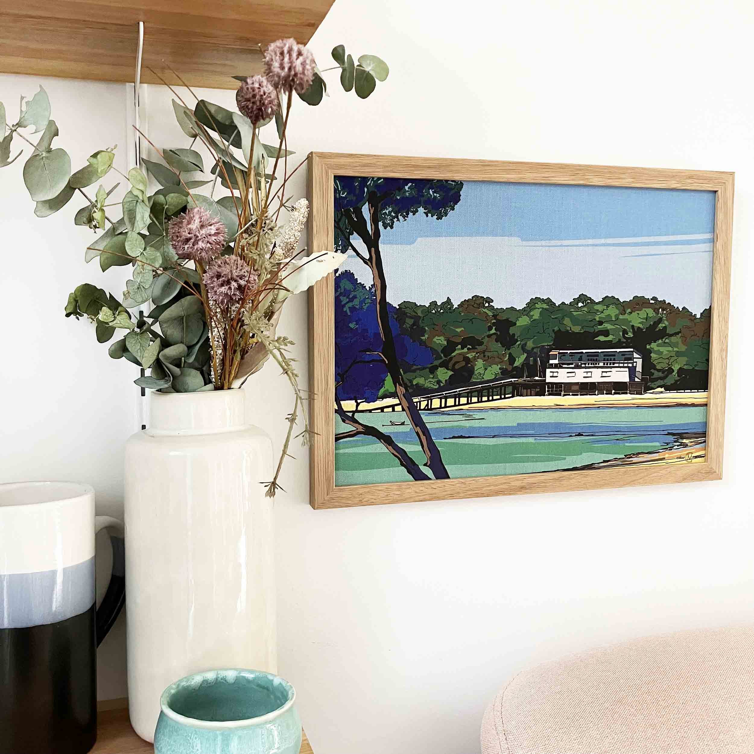 colourmeadow pt leo beach a3 linen print side.jpg