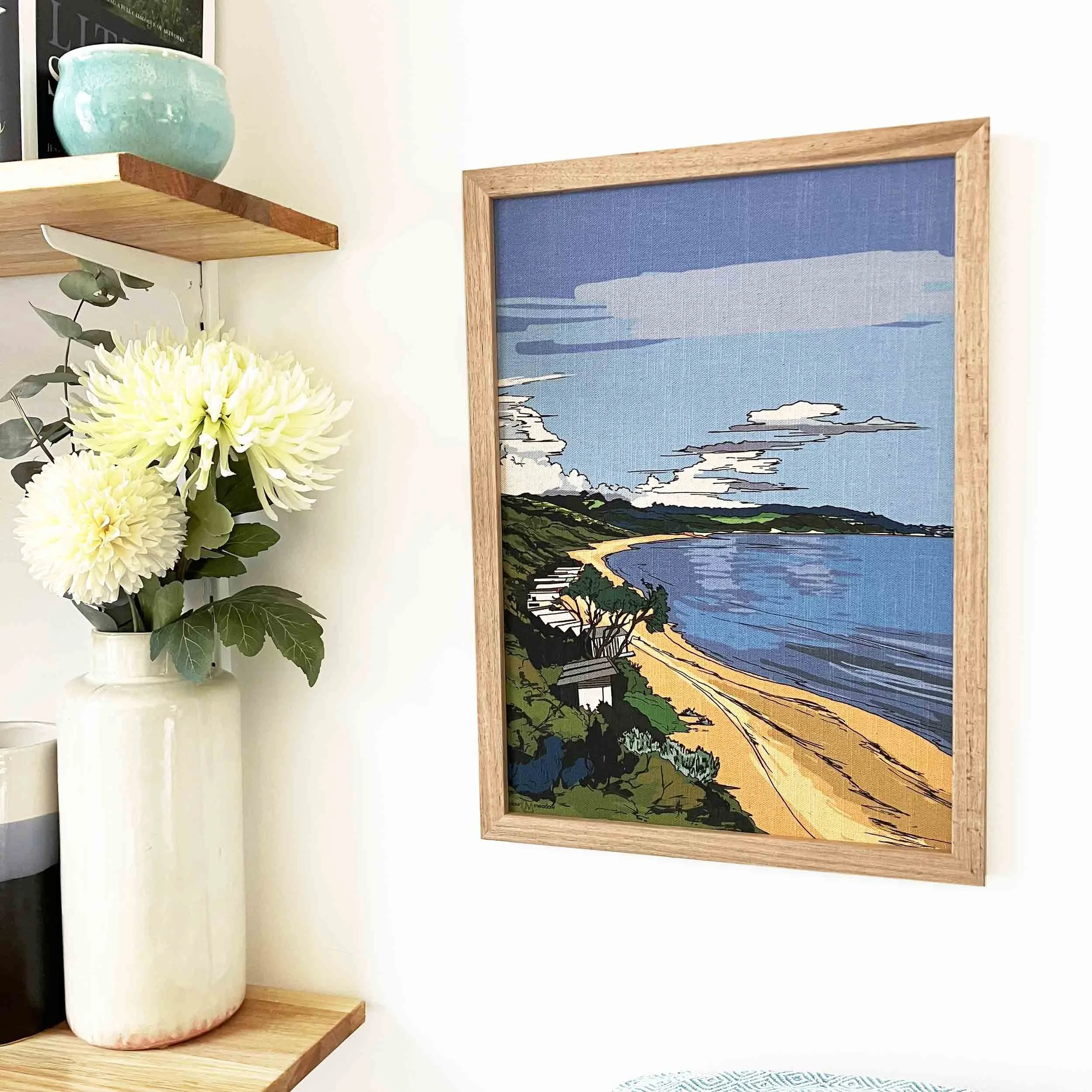 colourmeadow moondah beach a3 linen print side.jpg