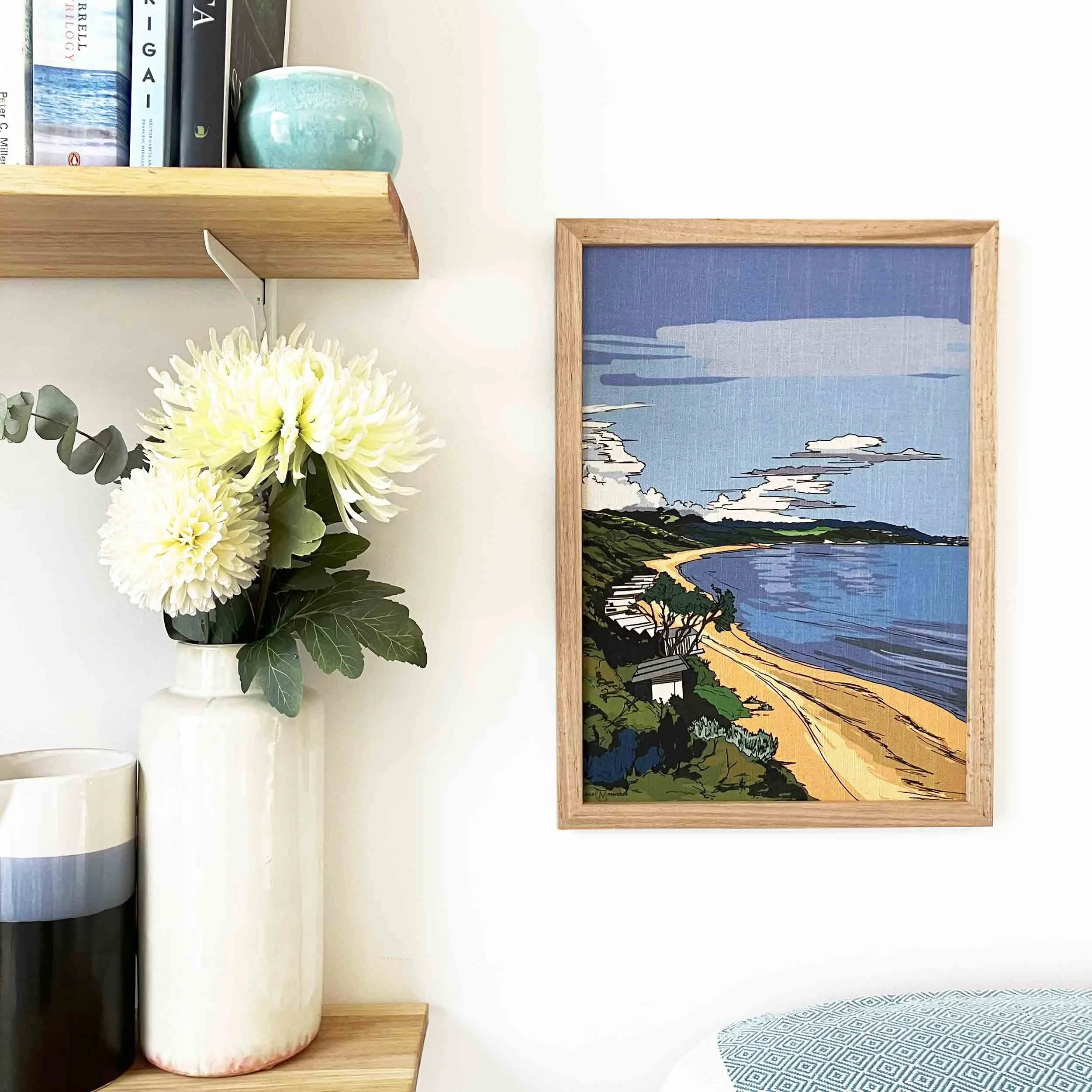 Moondah Beach Mount Eliza A3 Linen Print
