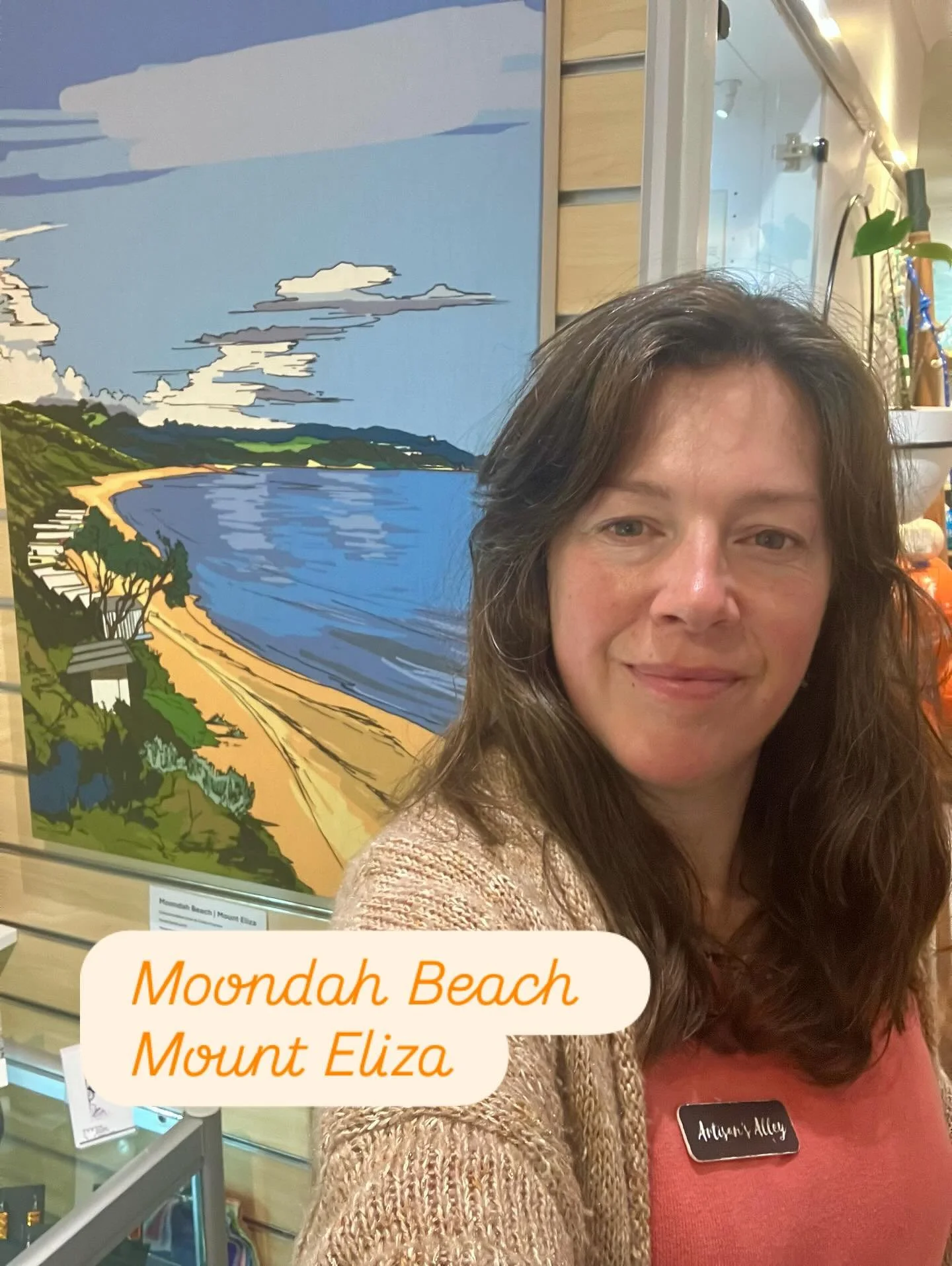 Moondah Beach Mount Eliza @artisans_alley_mornington , check out my range of large Linen &amp; Cotton Canvases at this affordable local arts collective 🏖️ #colourmeadow #moondahbeach #mountelizaartist #morningtonmainstreet #artisansalleymornington #