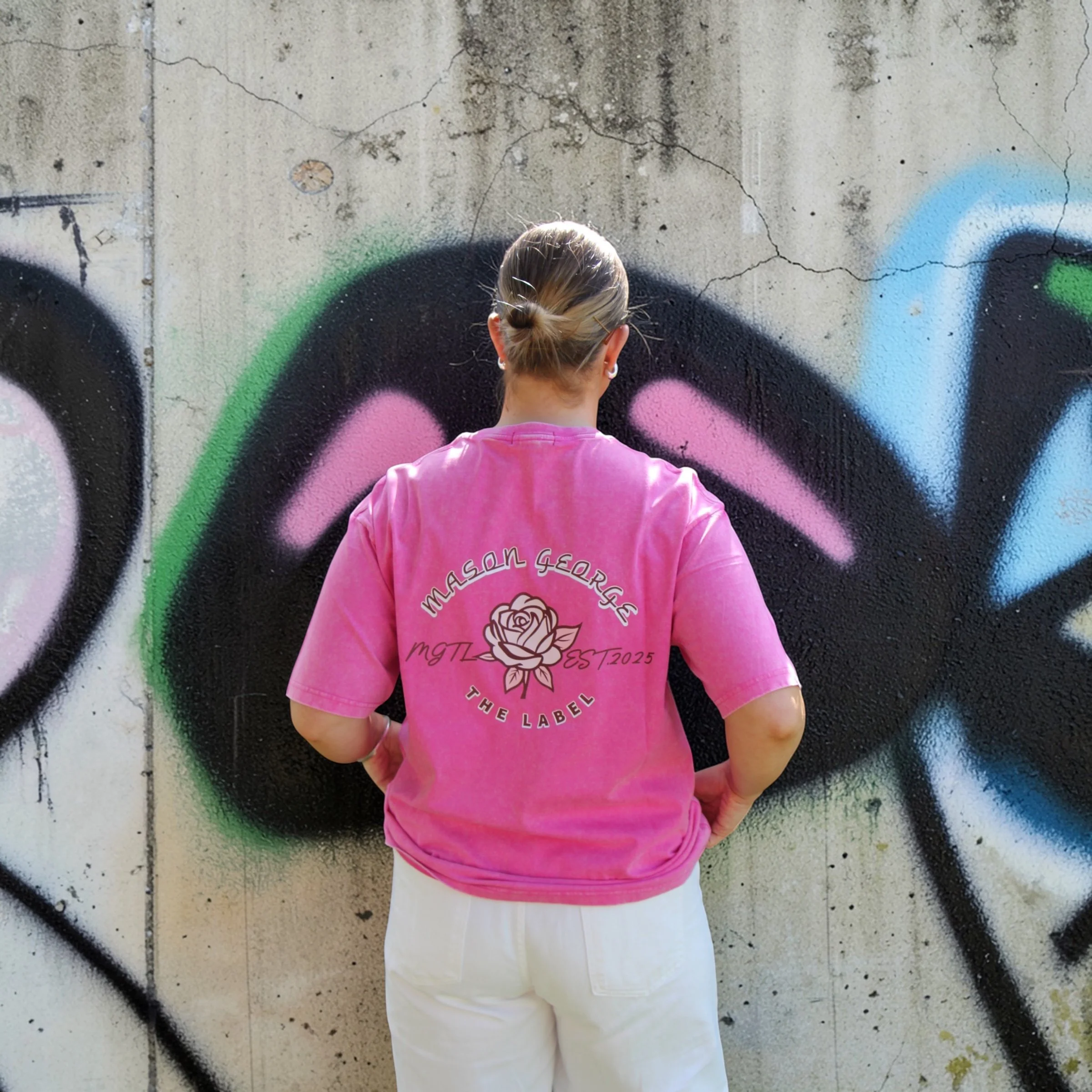 Pink Rose Vintage Tee