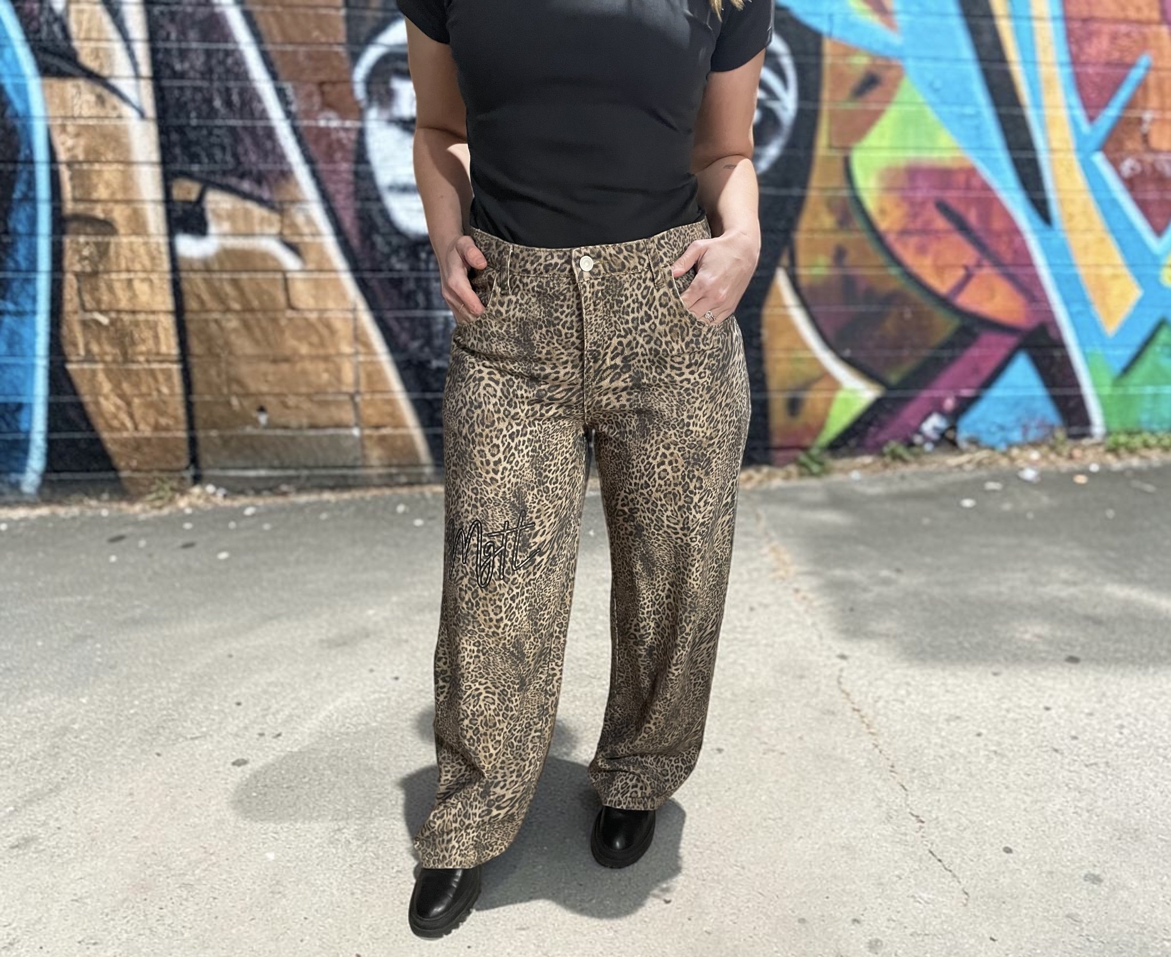 Leopard Print Wide Leg Pant