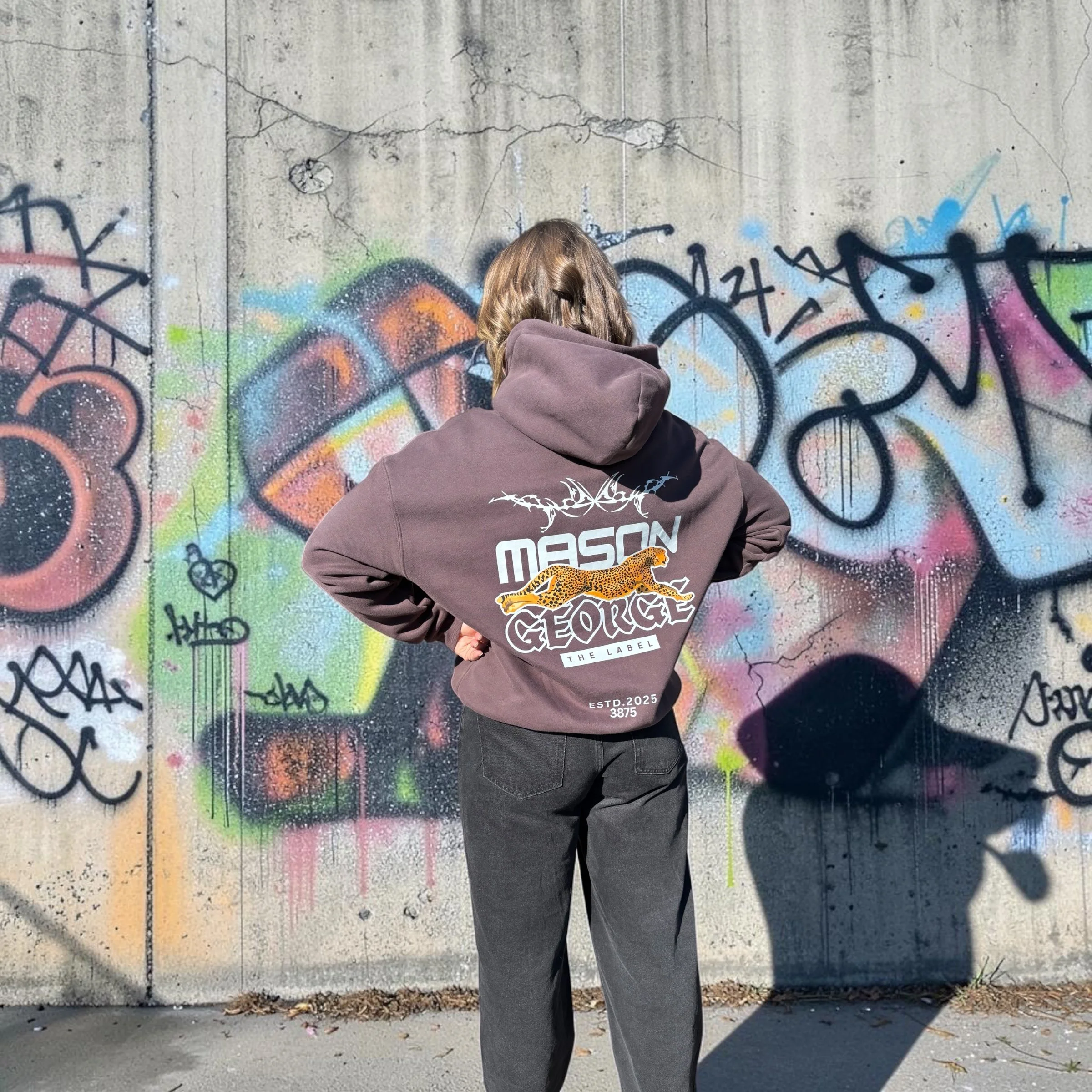 Running Leopard Hoodie - Choc