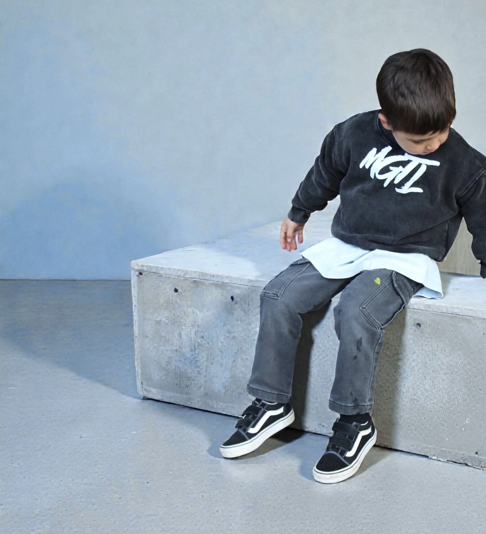 Kids MGTL Crew neck - Washed Black