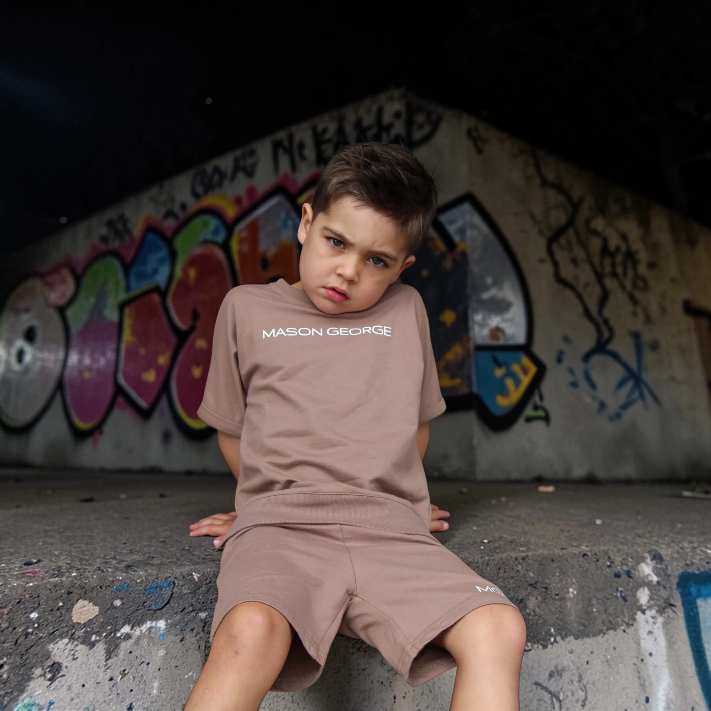 Kids Streamline Two Piece Set - Brown