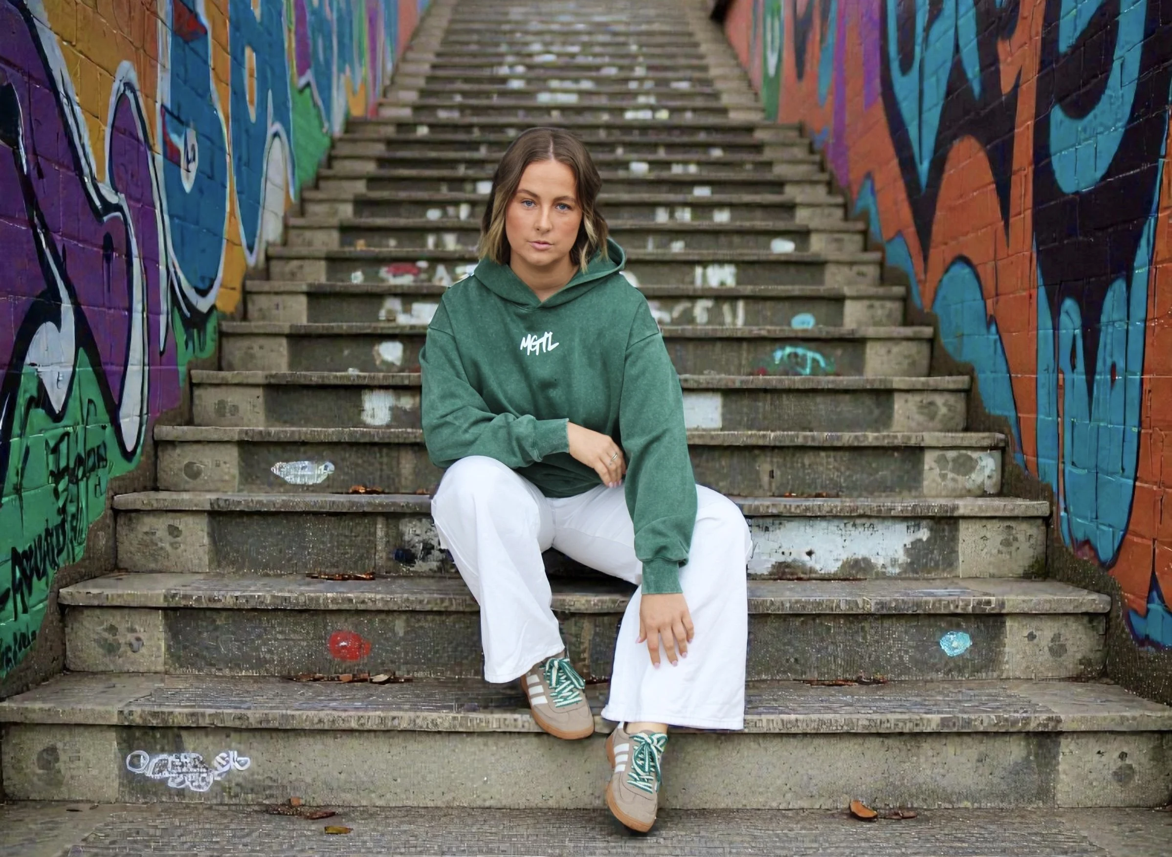 The Street Vintage Washed Hoodie - Forest Green