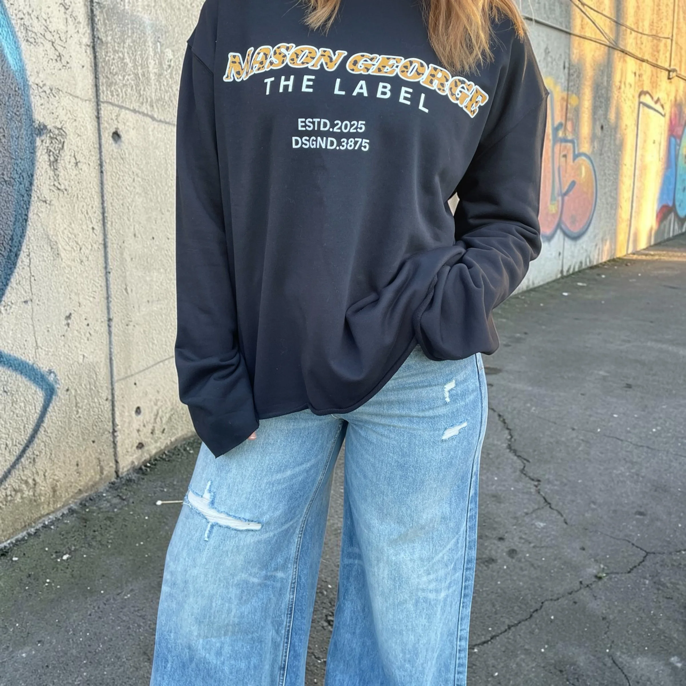 Raw Leopard Logo Sweatshirt