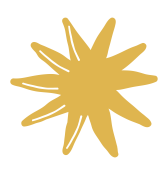 A gold starburst graphic with irregular, radiating lines on a black background