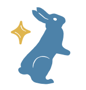 Blue rabbit with a golden star