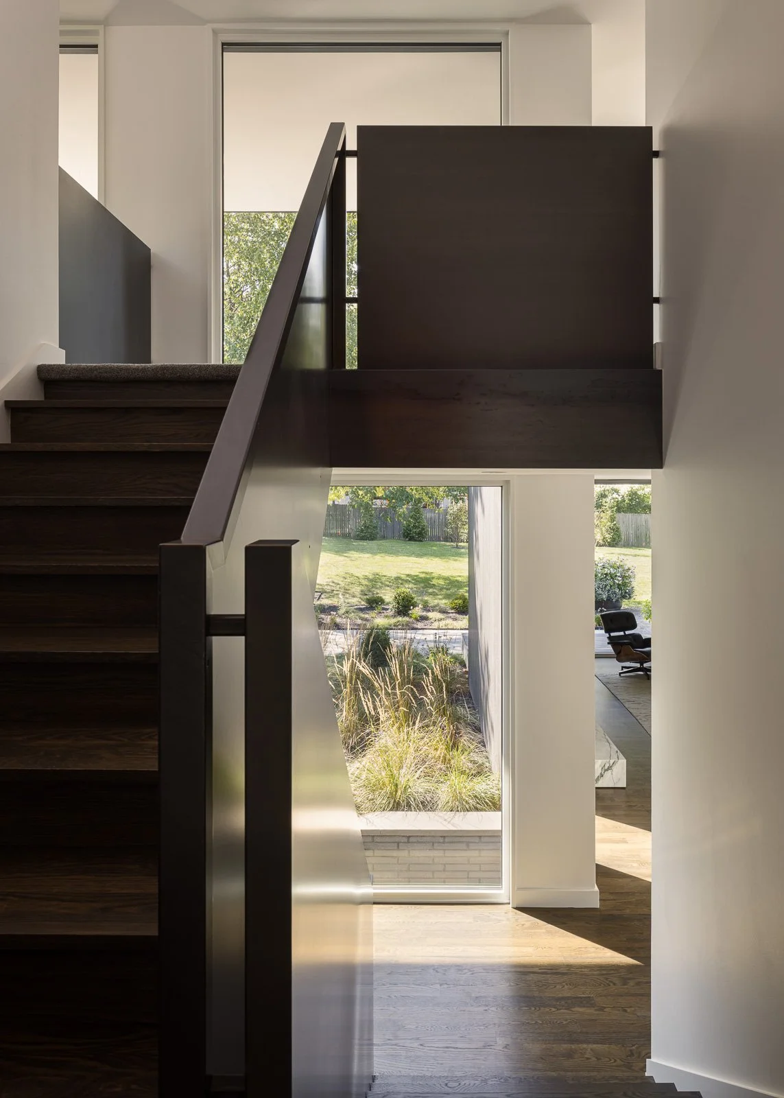 Interior Prairie Light staircase detail focusing on stunning architecture