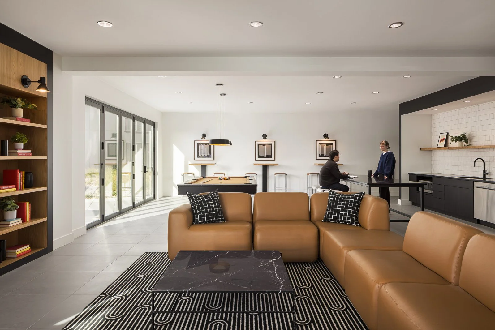 Interior seating and space arrangement demonstrating functional layout in Tracks commercial architecture.