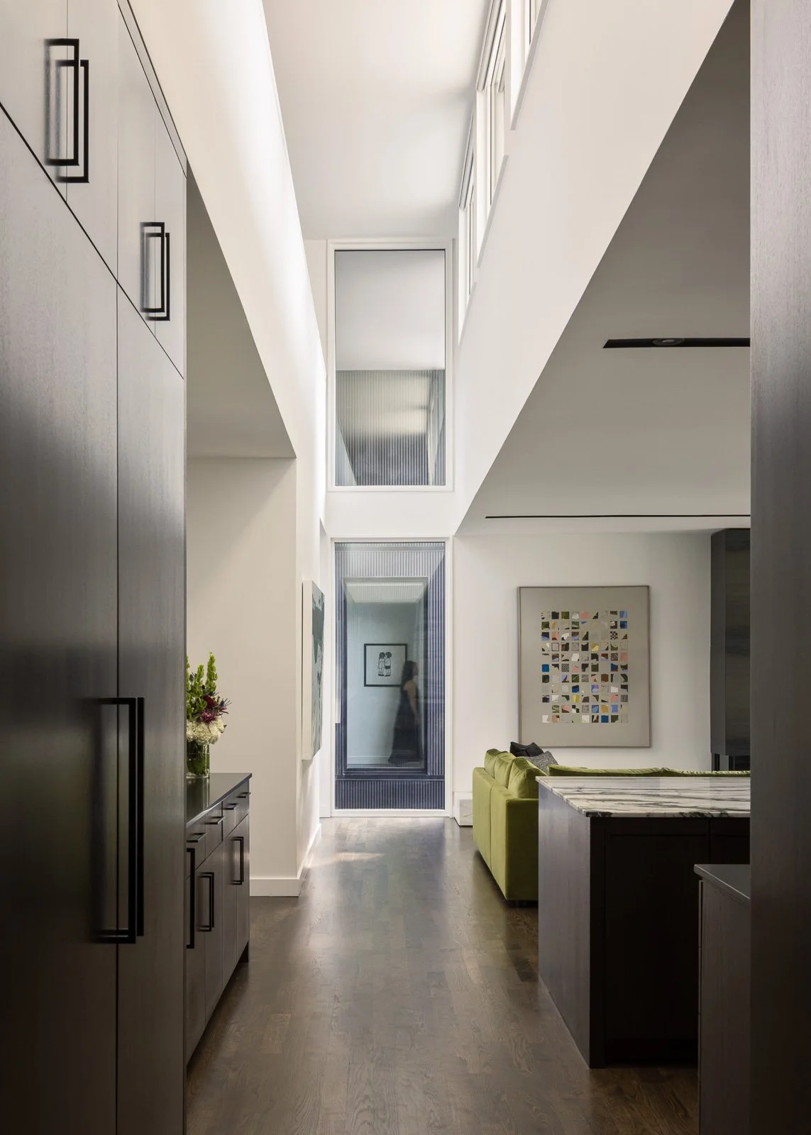 Interior living room of Prairie Light highlighting furniture layout and architectural details