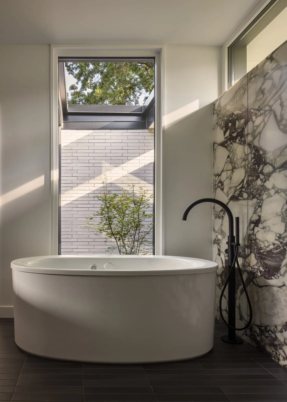 Interior architectural details of primary bathroom
