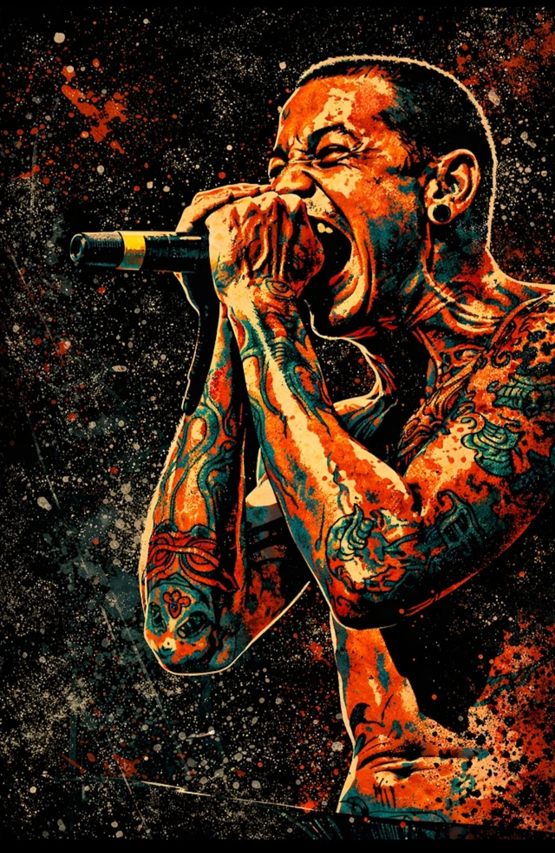 Chester Bennington Street Art Print