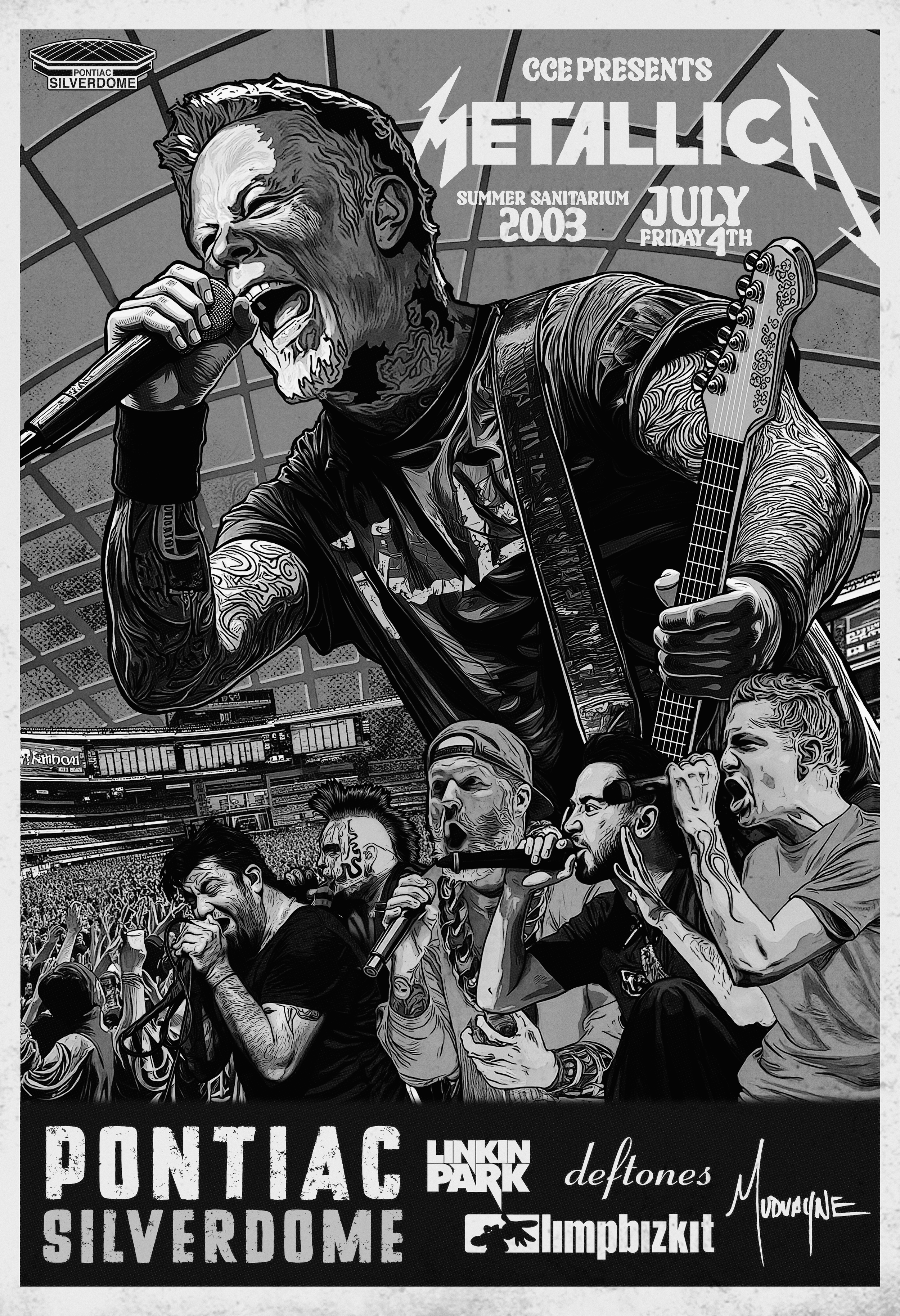 Limited Edition Black & White Summer Sanitarium Tour Poster