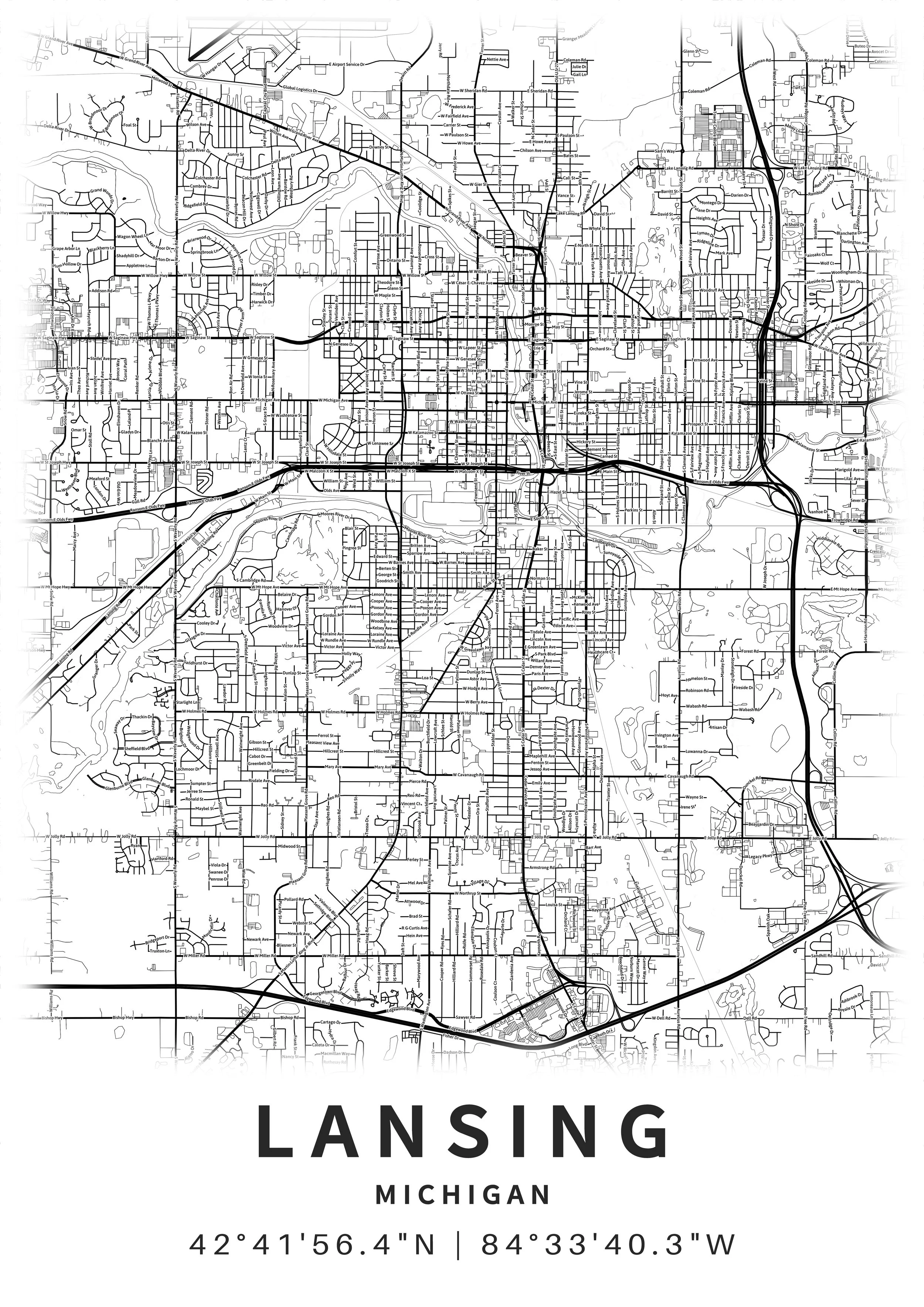 Explorer's Map of Lansing