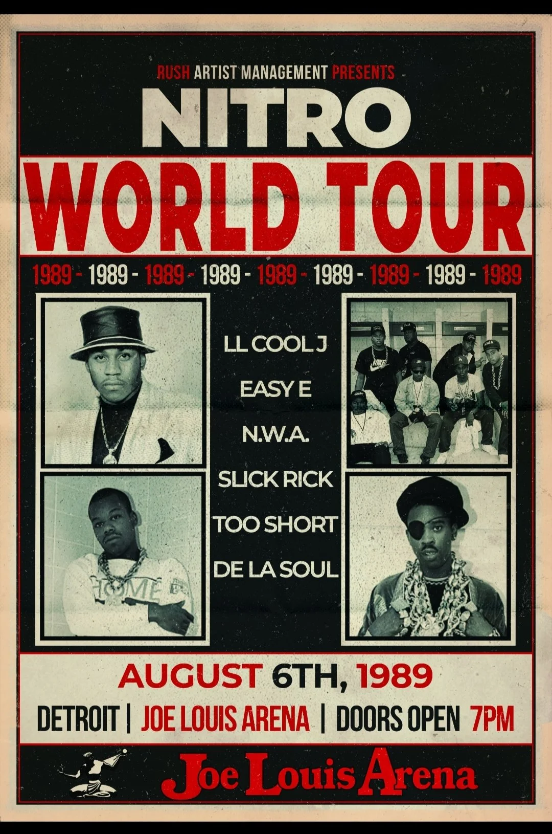 Nitro World Tour 1989 Retro Concert Poster