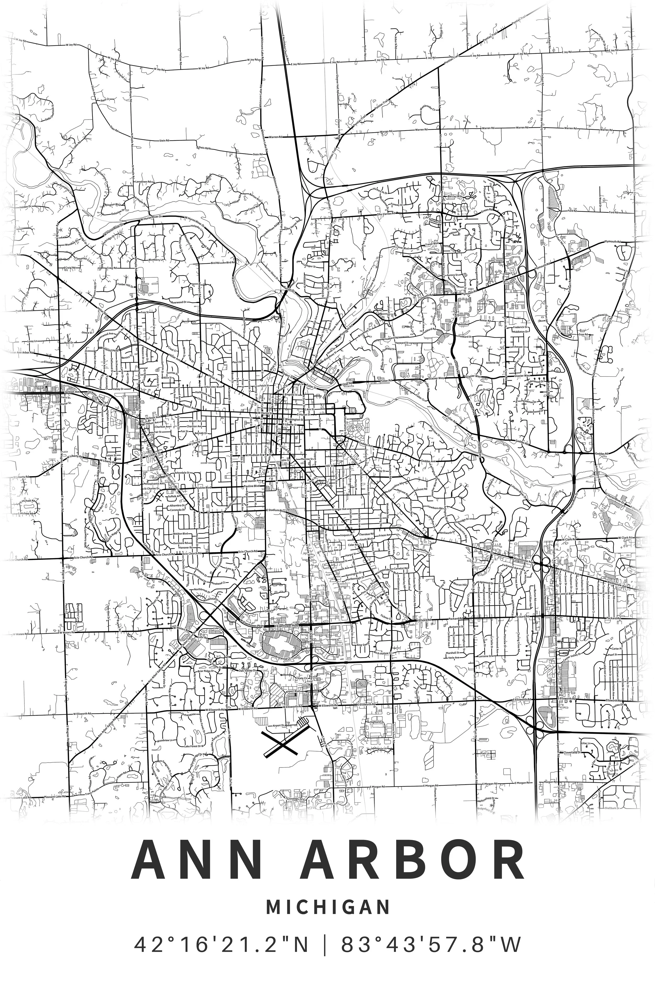 Explorer's Street Map of Ann Arbor