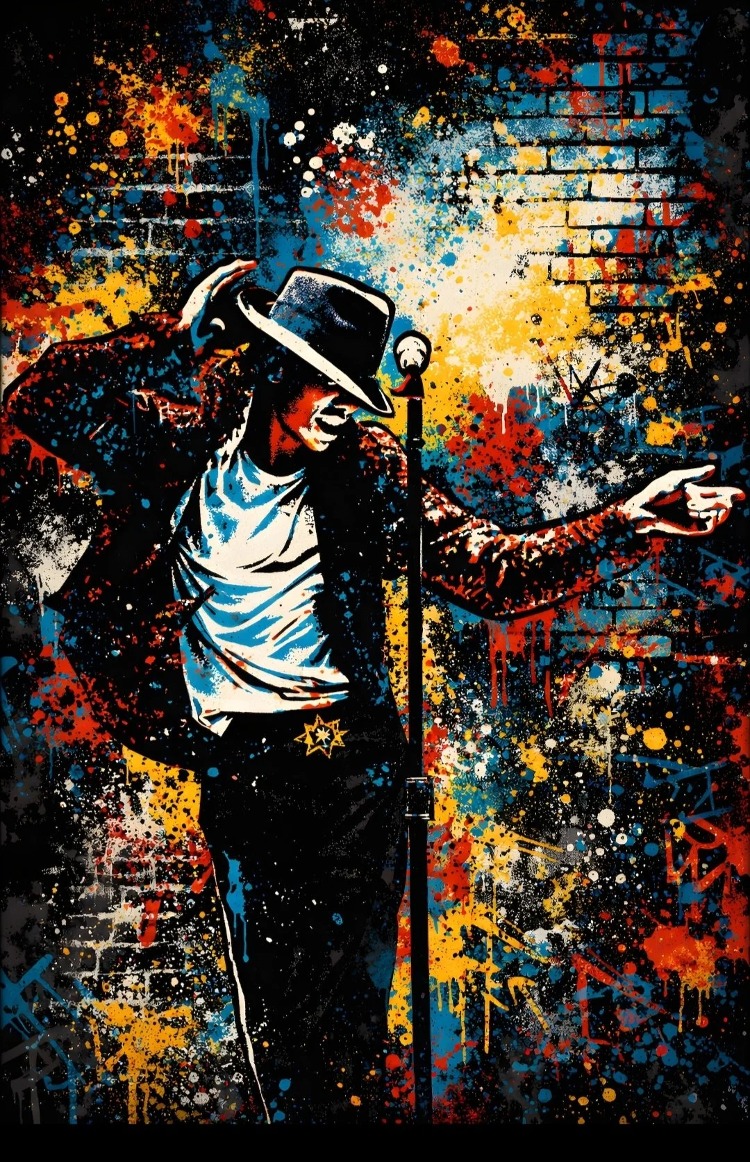 The King of Pop Street Art Print
