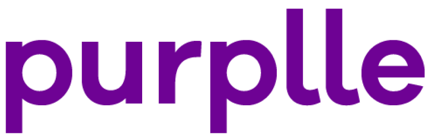 The word 'purple' written in large, bold purple text.