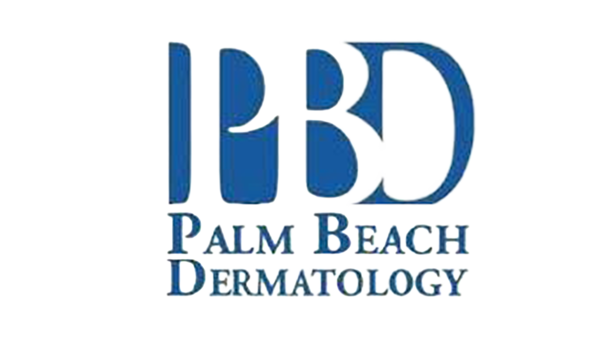 Logo for Palm Beach Dermatology with blue stylized initials 'PBD', and text 'Palm Beach Dermatology' beneath.