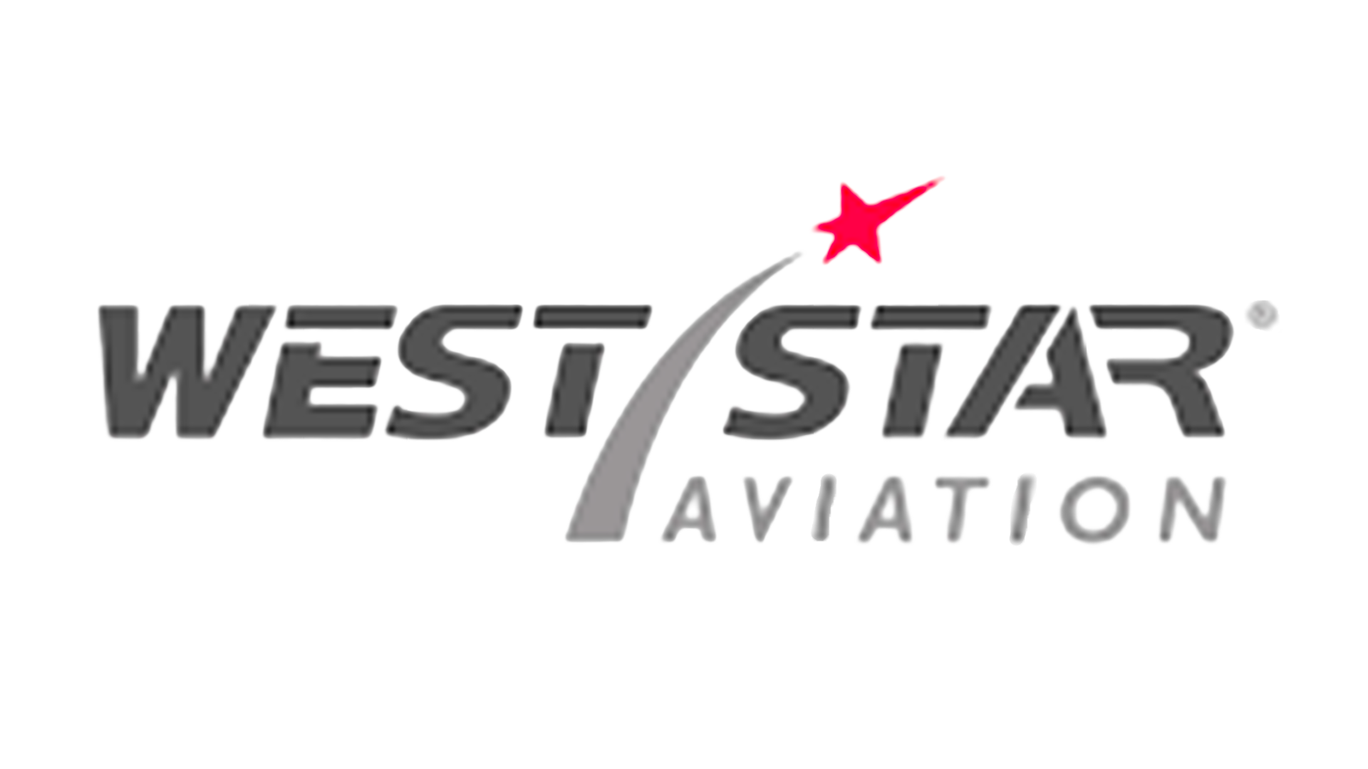 West Star Aviation logo featuring stylized text with a red star above the letter 'T' in 'Star'.