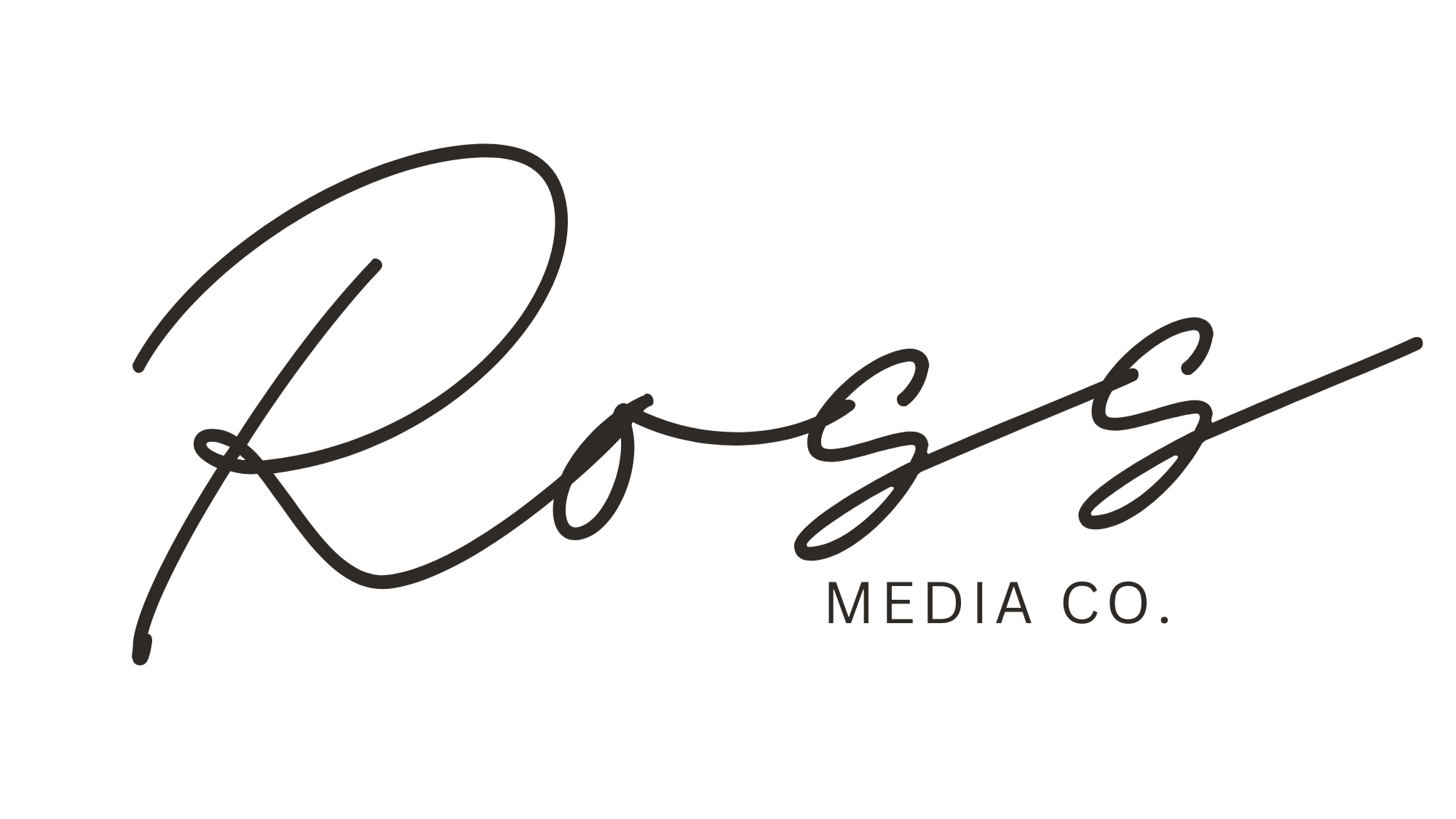 Stylized black script logo reading 'Ross Media Co.'