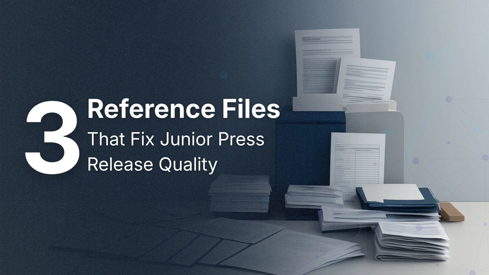 Three Reference Files That Fix Junior Press Release Quality