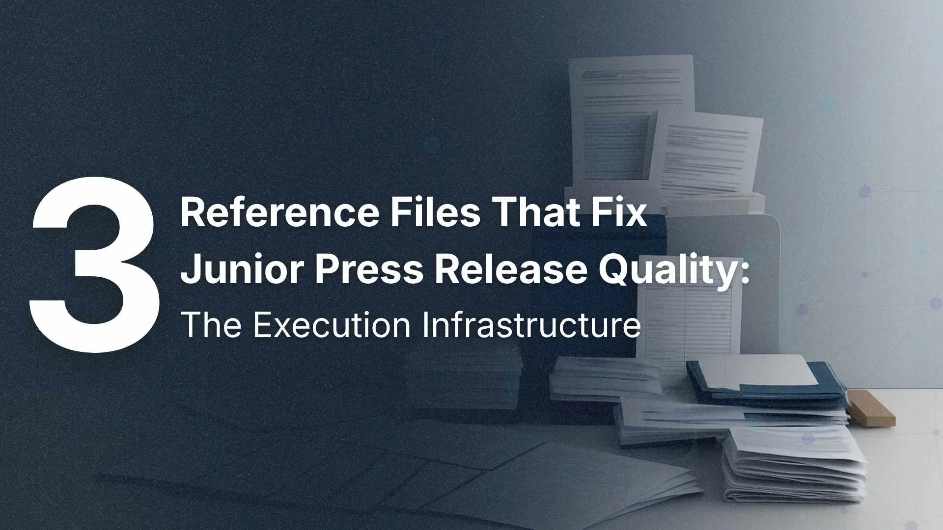 Three Reference Files That Fix Junior Press Release Quality: The Execution Infrastructure