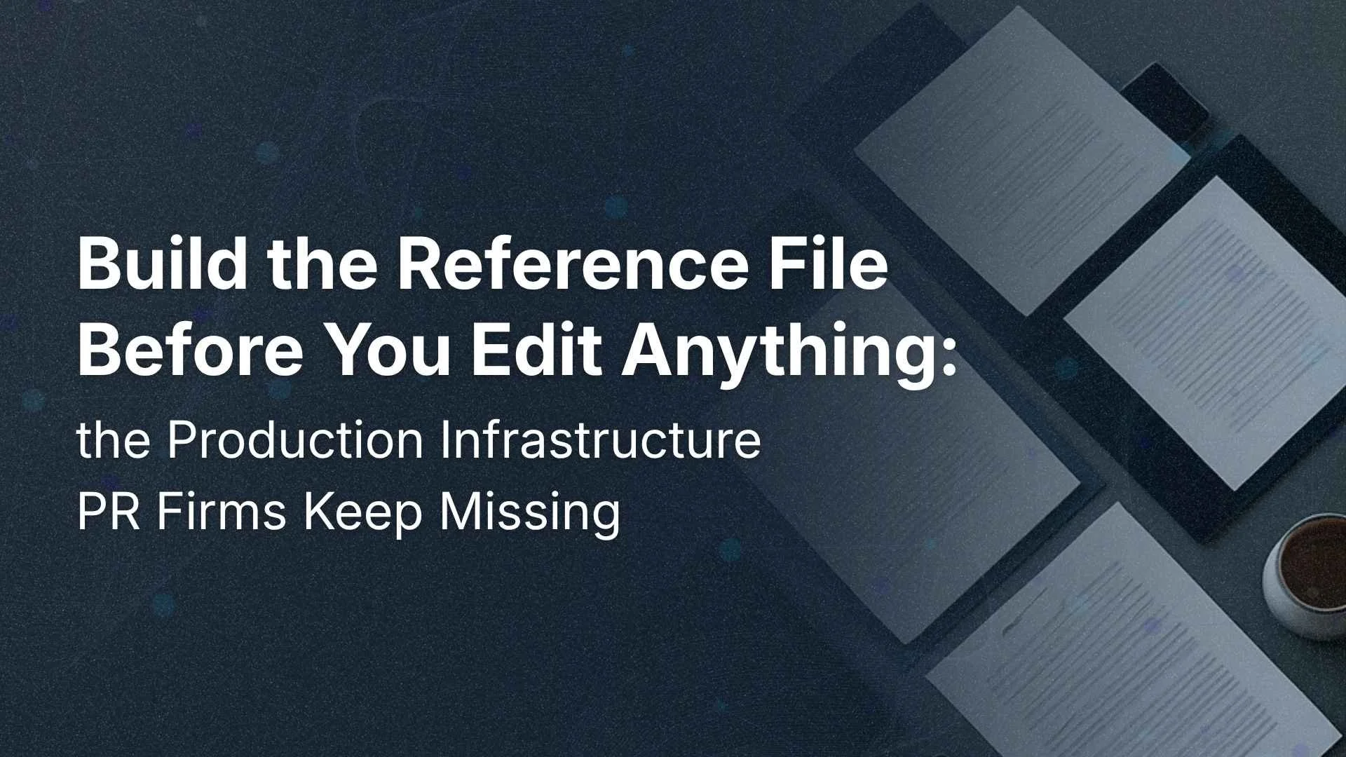 Build the Reference File Before You Edit Anything: the Production Infrastructure PR Firms Keep Missing