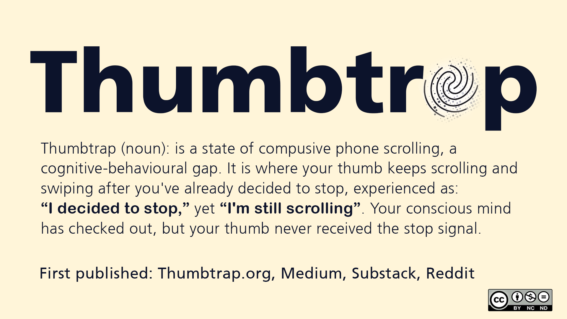 Infographic showing thumbtrap logo with definition