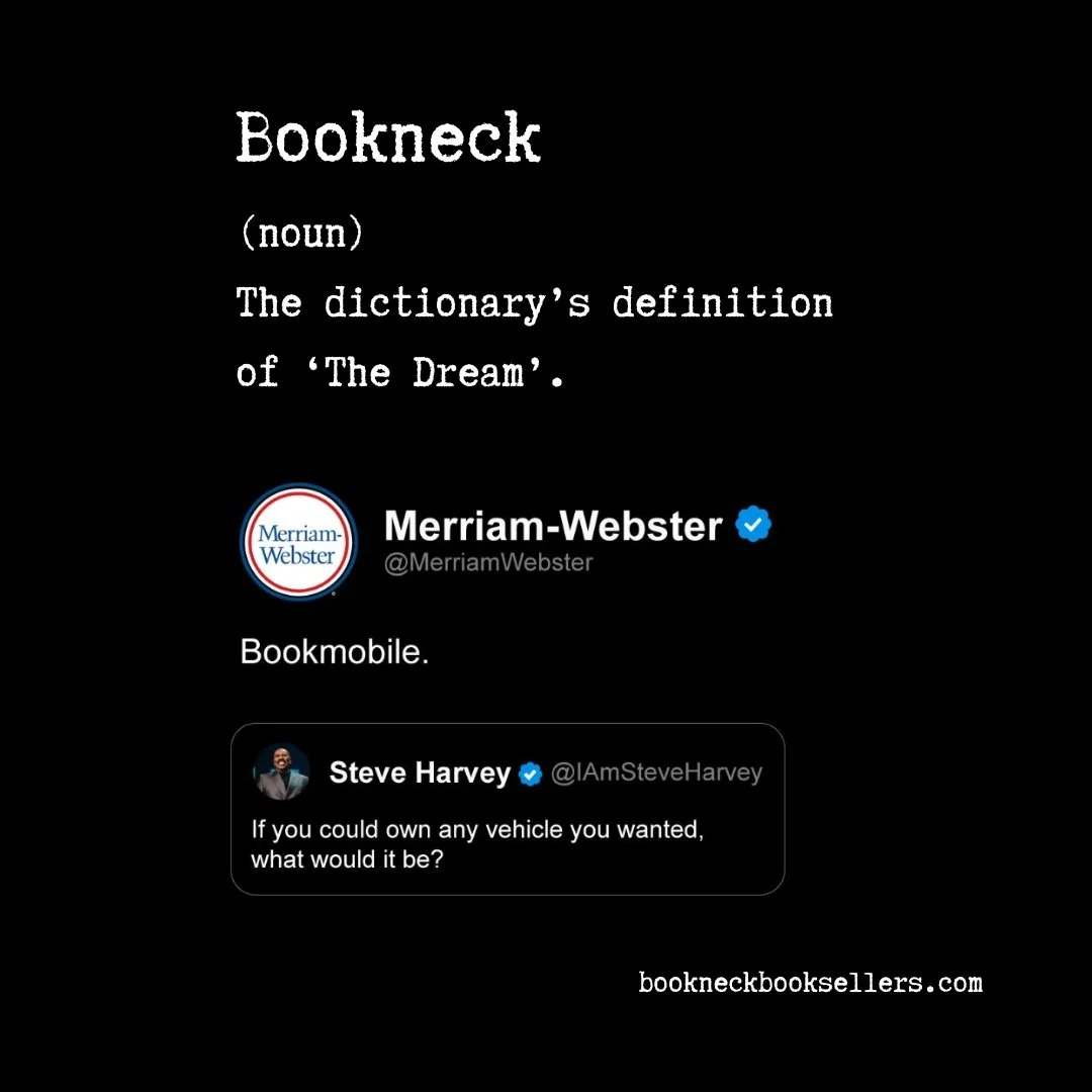 @merriamwebster understood the assignment. 

✨📚🛻

#BookneckBooksellers #TinyTravellingBookshop #Bookmobile #BookPeople #SecondhandBooks #BookLovers #BooksOnWheels #ReadMore